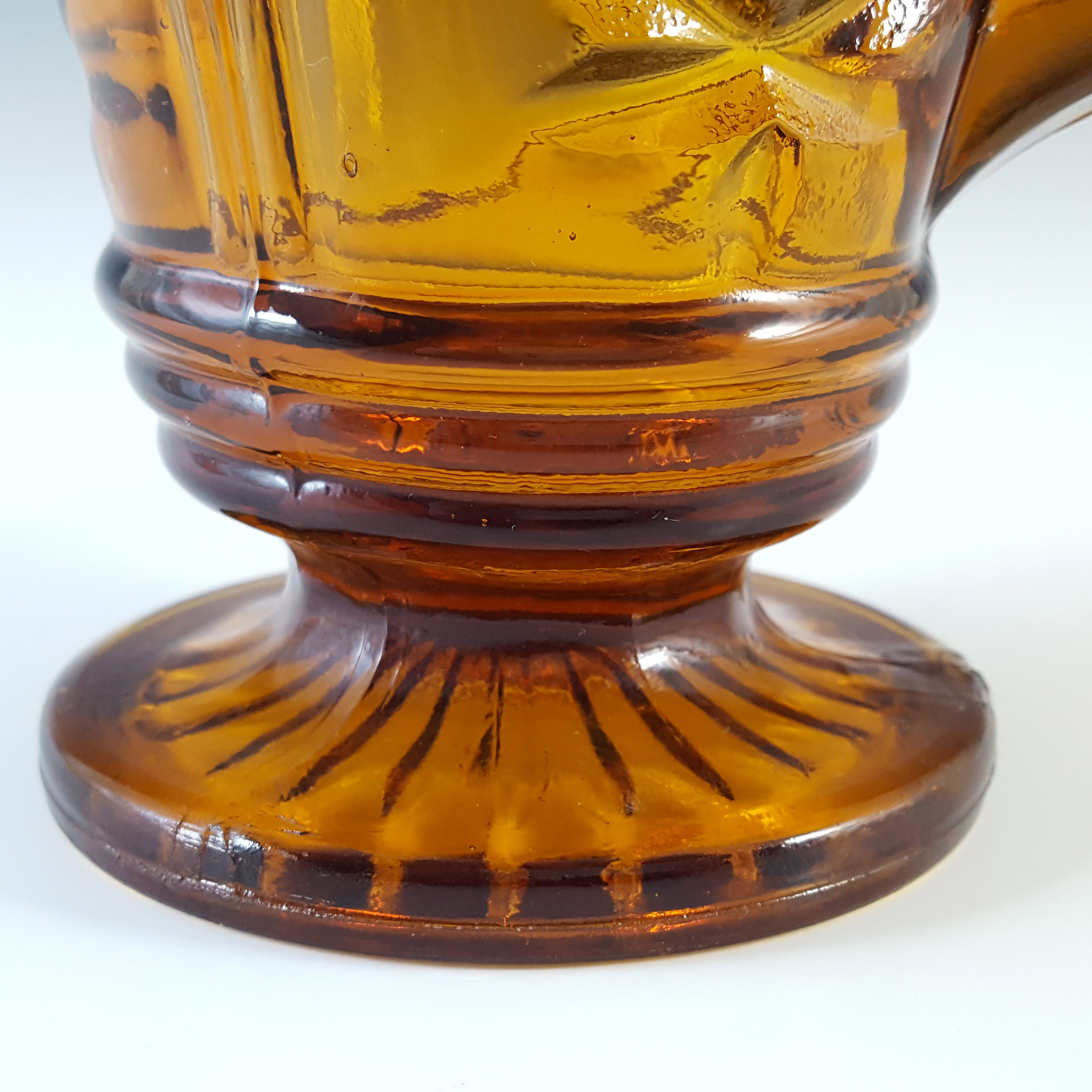 (image for) Sowerby #2550 Art Deco Vintage Amber Glass Water Jug - Click Image to Close