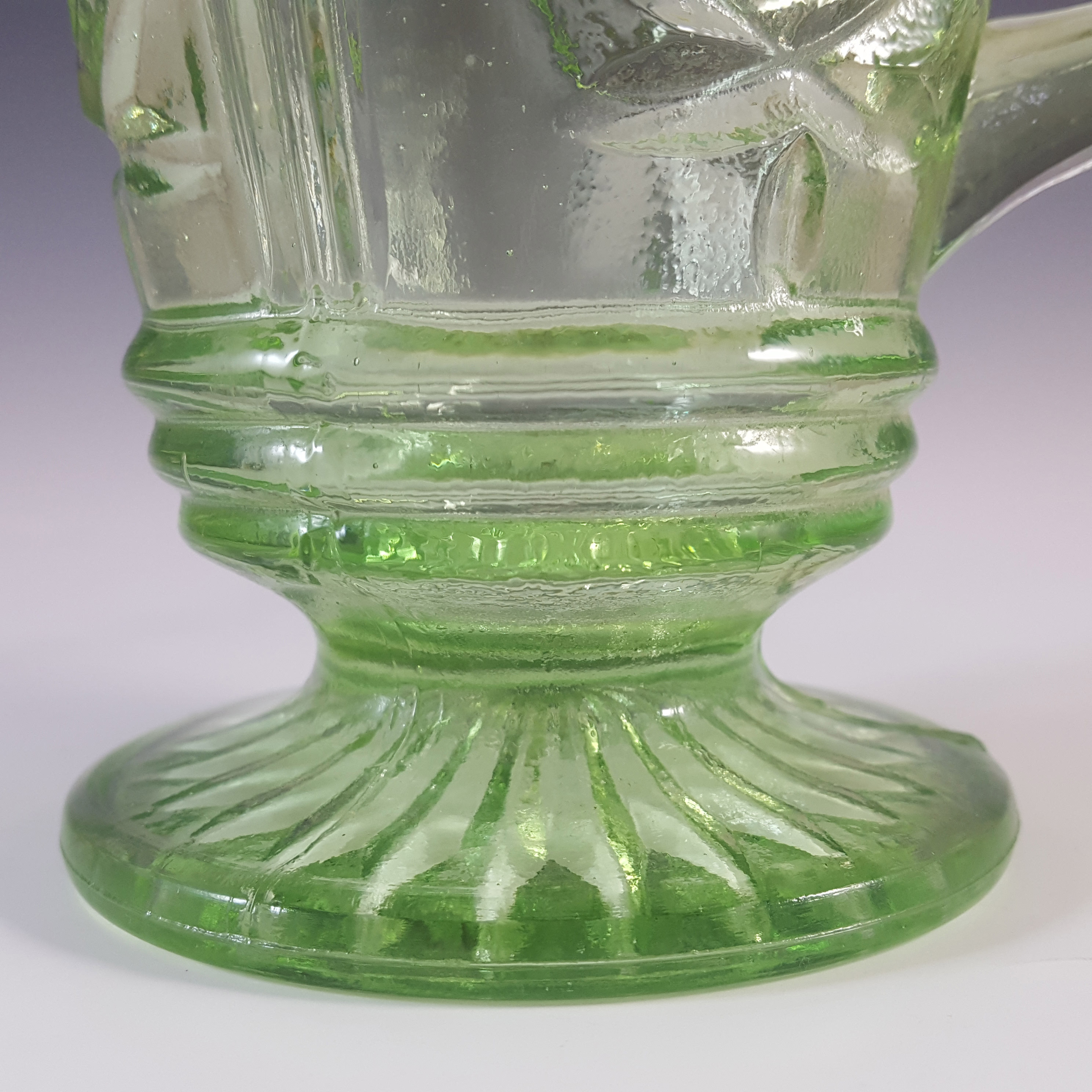 (image for) Sowerby #2550 Art Deco Vintage Green Glass Water Jug - Click Image to Close