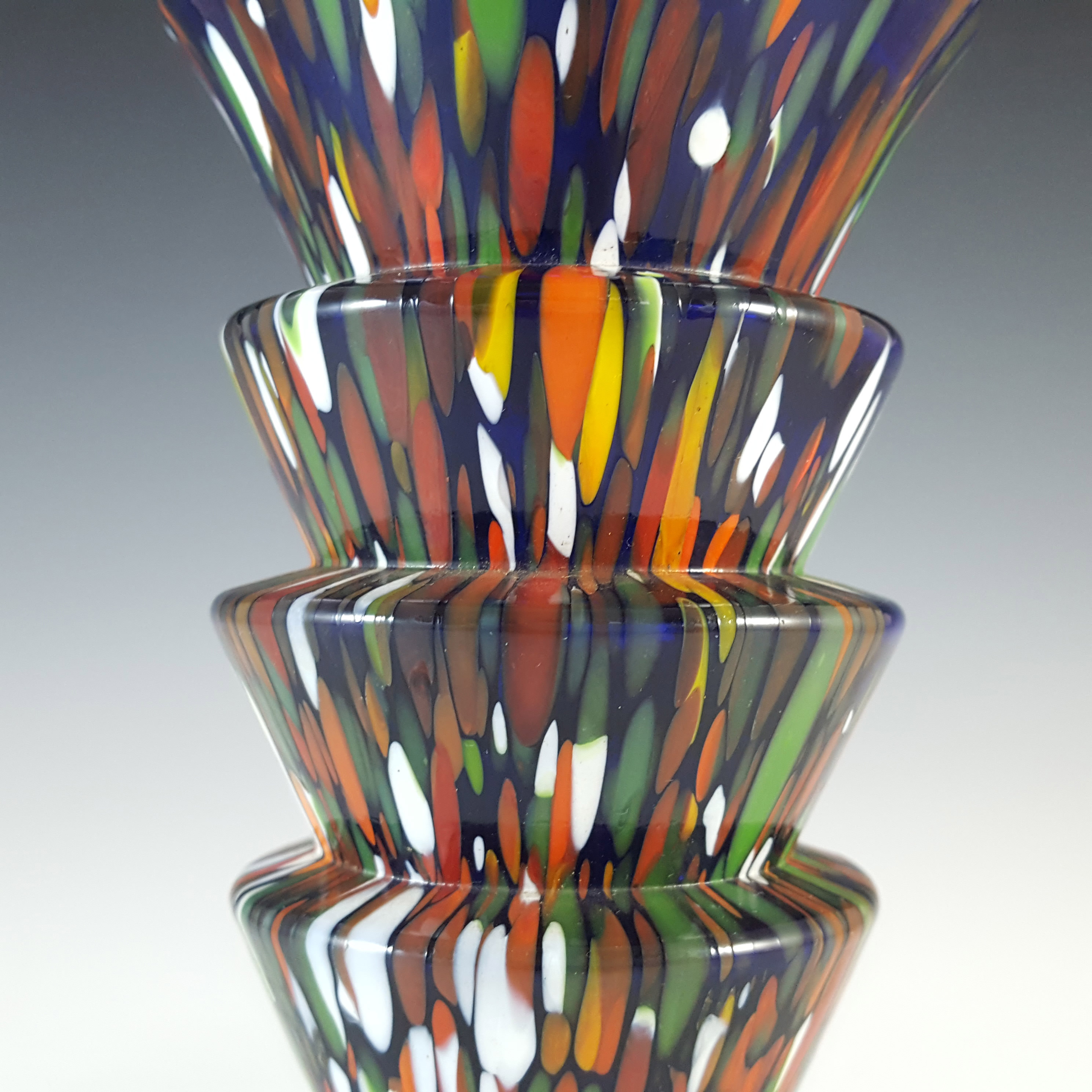 Kralik Czech Multicoloured Spatter Glass Art Deco Vase - Click Image to Close