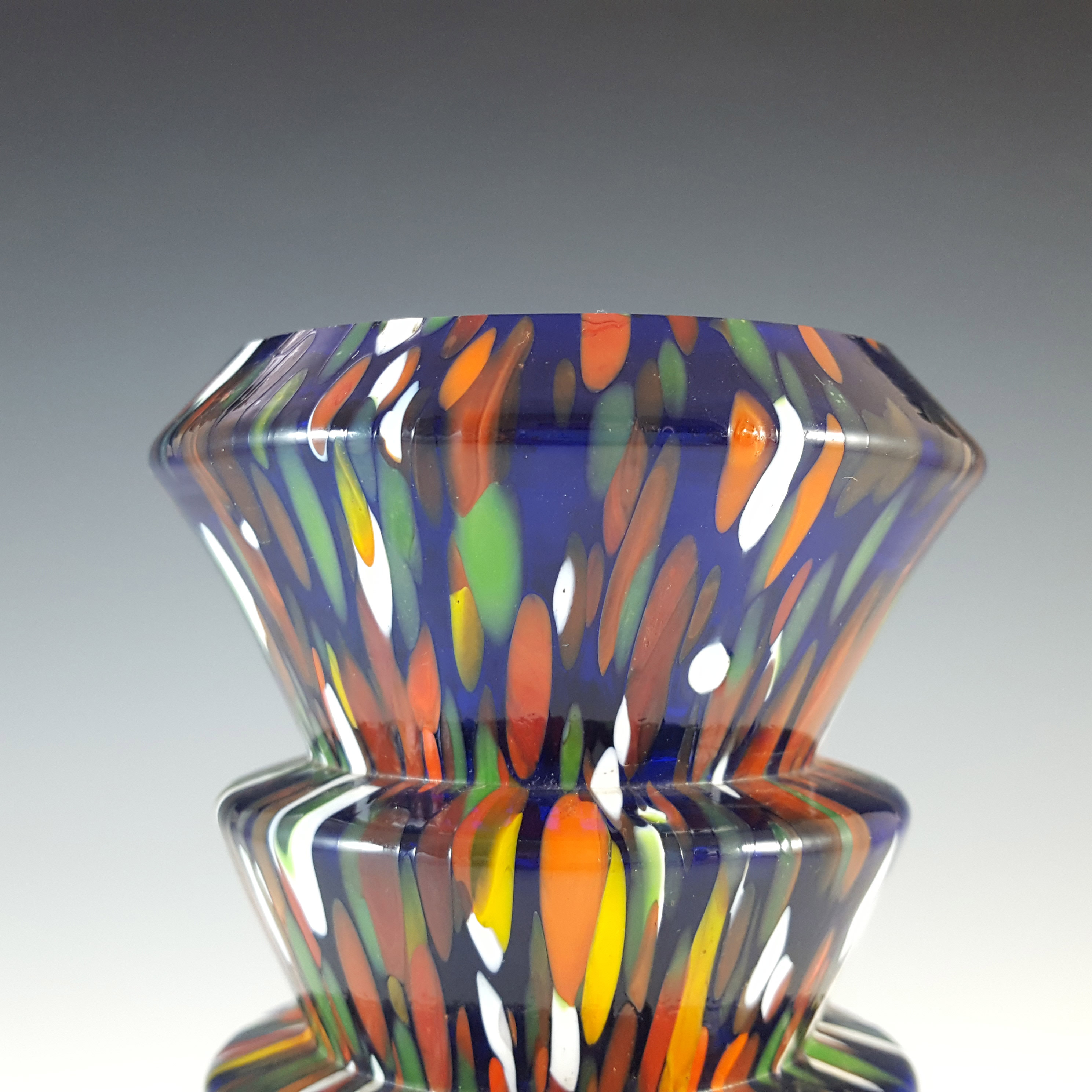 Kralik Czech Multicoloured Spatter Glass Art Deco Vase - Click Image to Close