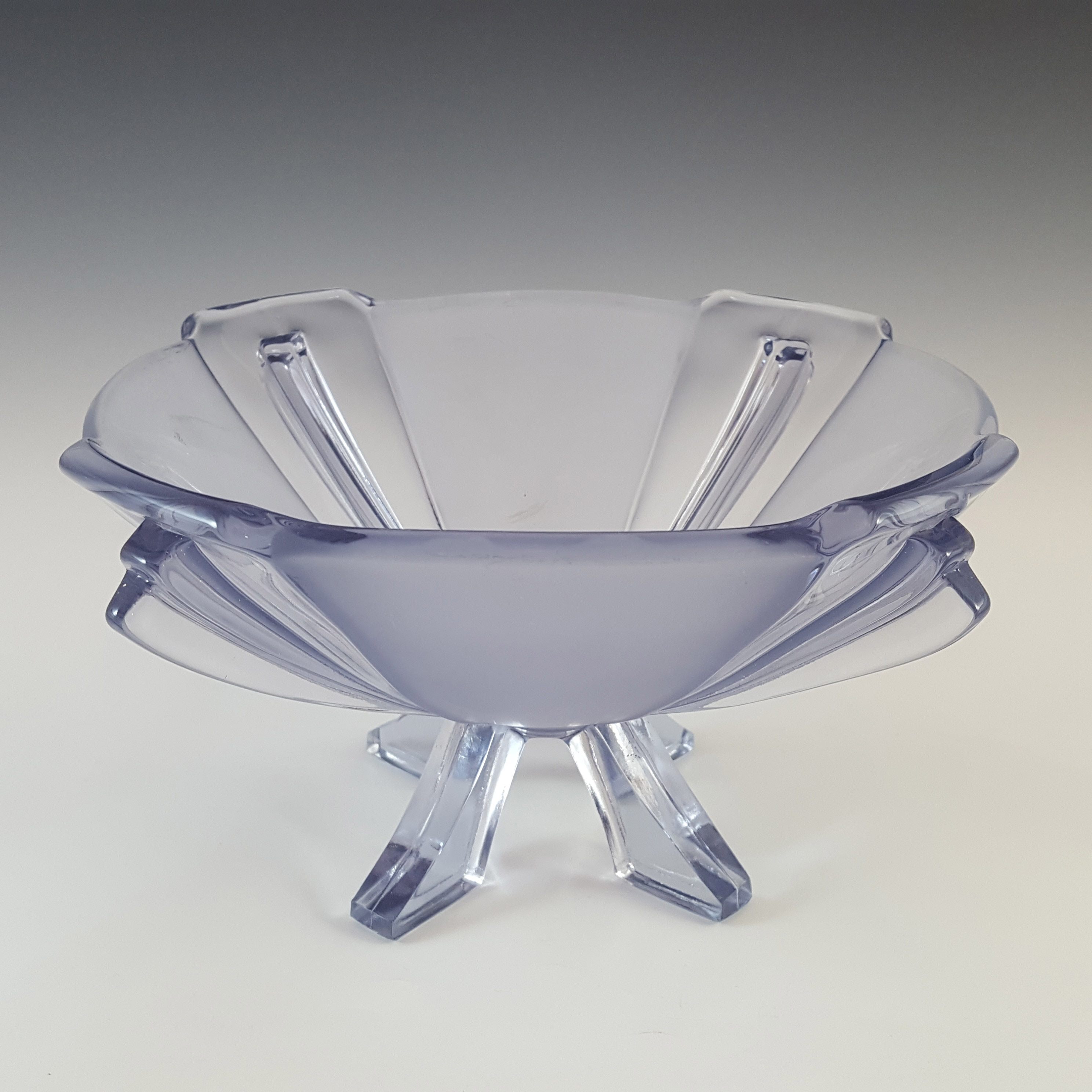 (image for) Stölzle #19283 Czech Art Deco 1930's Blue Glass Bowl - Click Image to Close