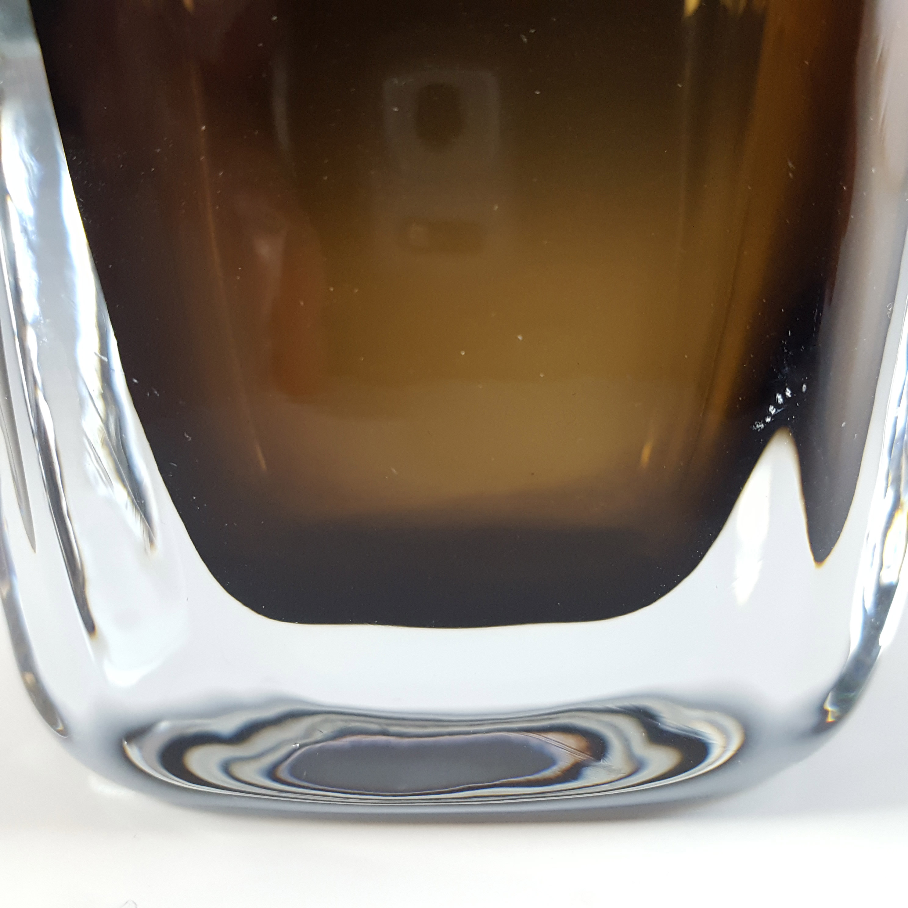 (image for) Strömberg #H93 Swedish Amber Cased Glass Vase / Cigarette Holder - Signed - Click Image to Close
