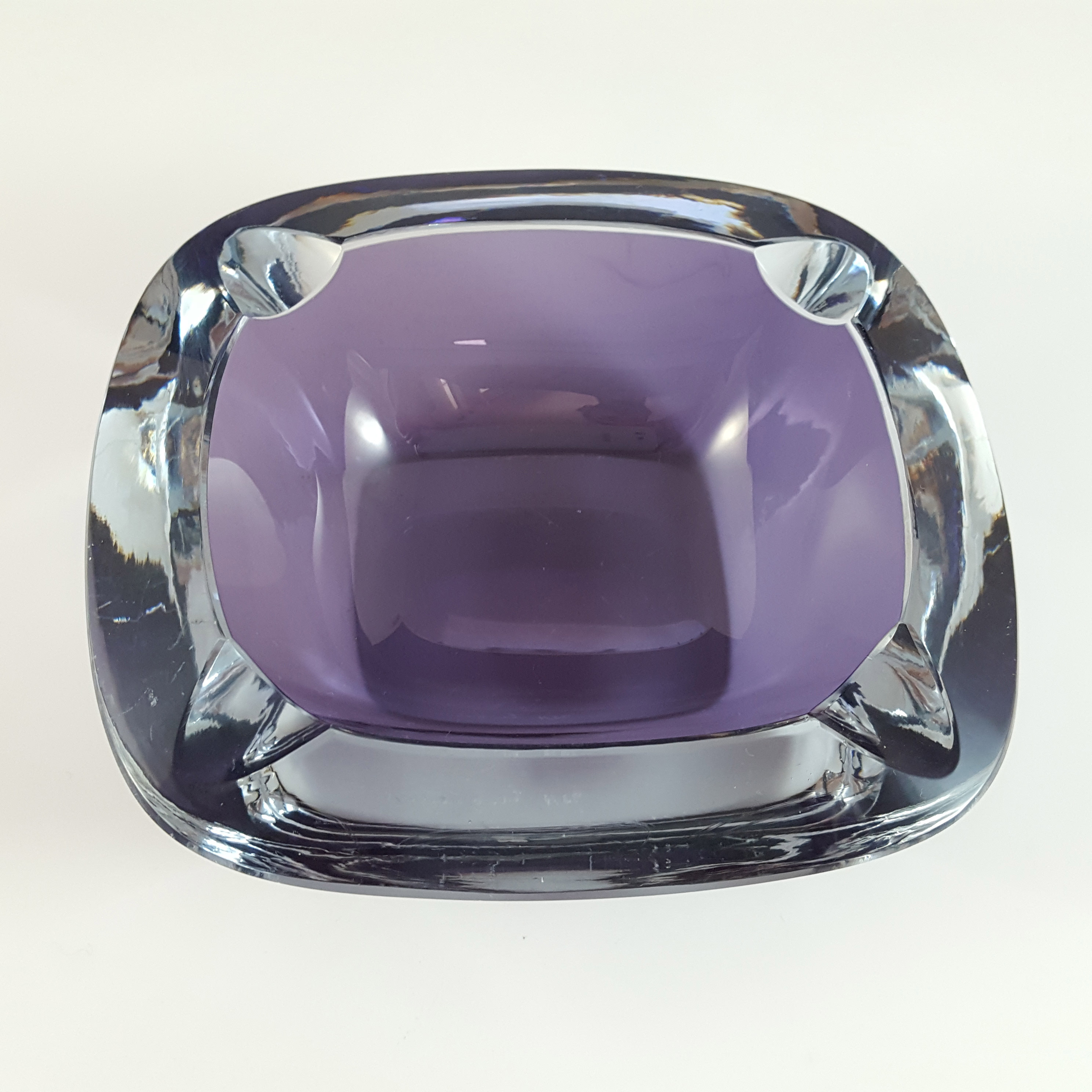 (image for) Strömberg #H86 Swedish Purple Cased Glass Ashtray Bowl - Signed - Click Image to Close
