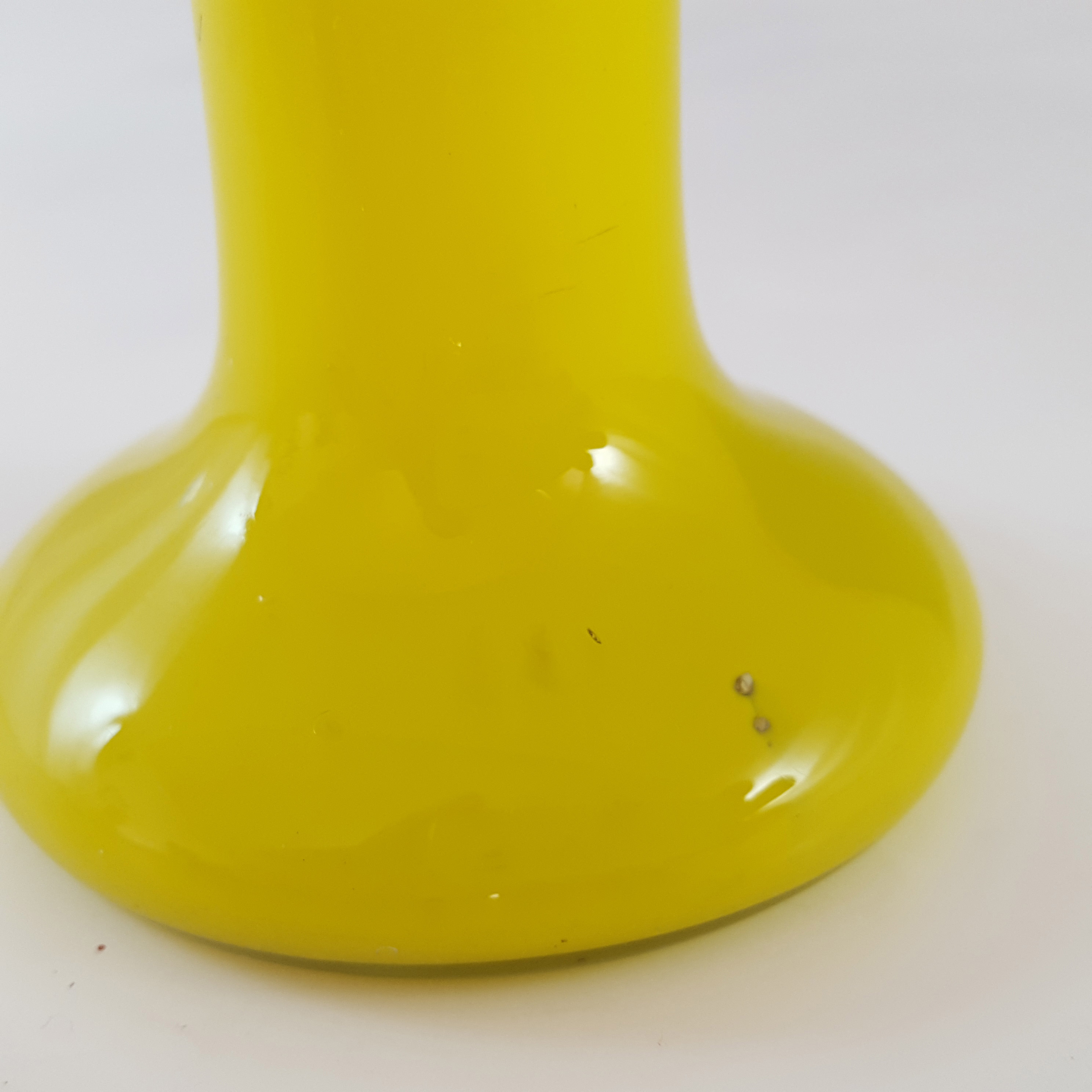 Czech / Bohemian 1930's Yellow & Blue Tango Glass Vase - Click Image to Close