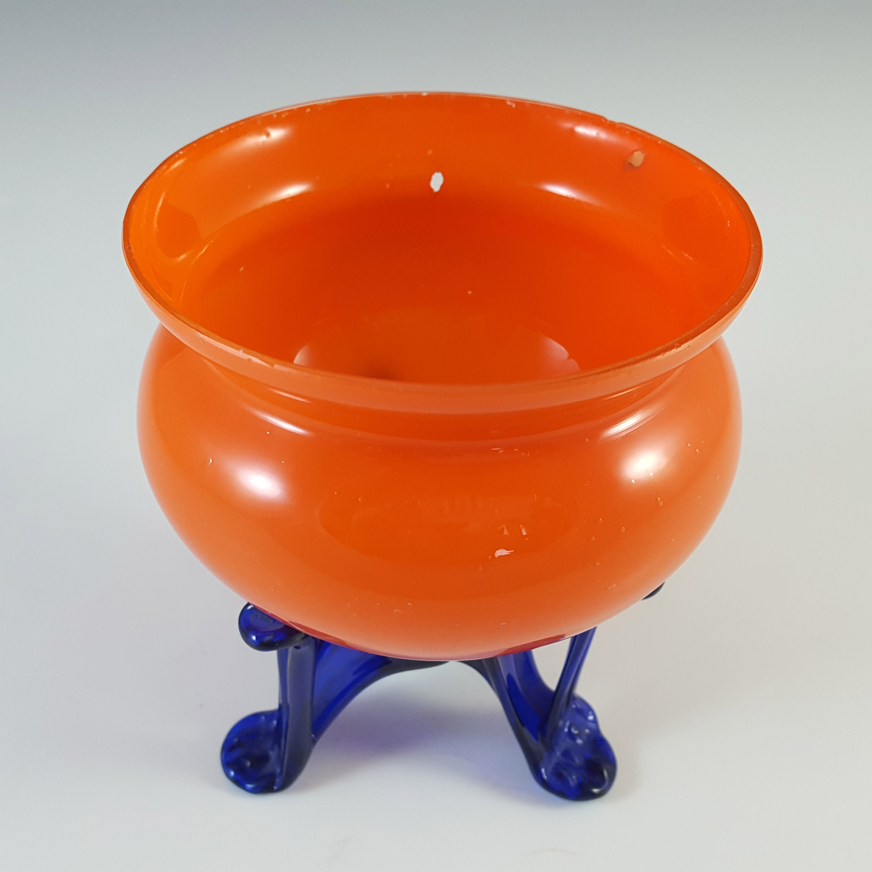 Welz Czech Art Deco Red & Blue Tango Glass Vase / Bowl - Click Image to Close