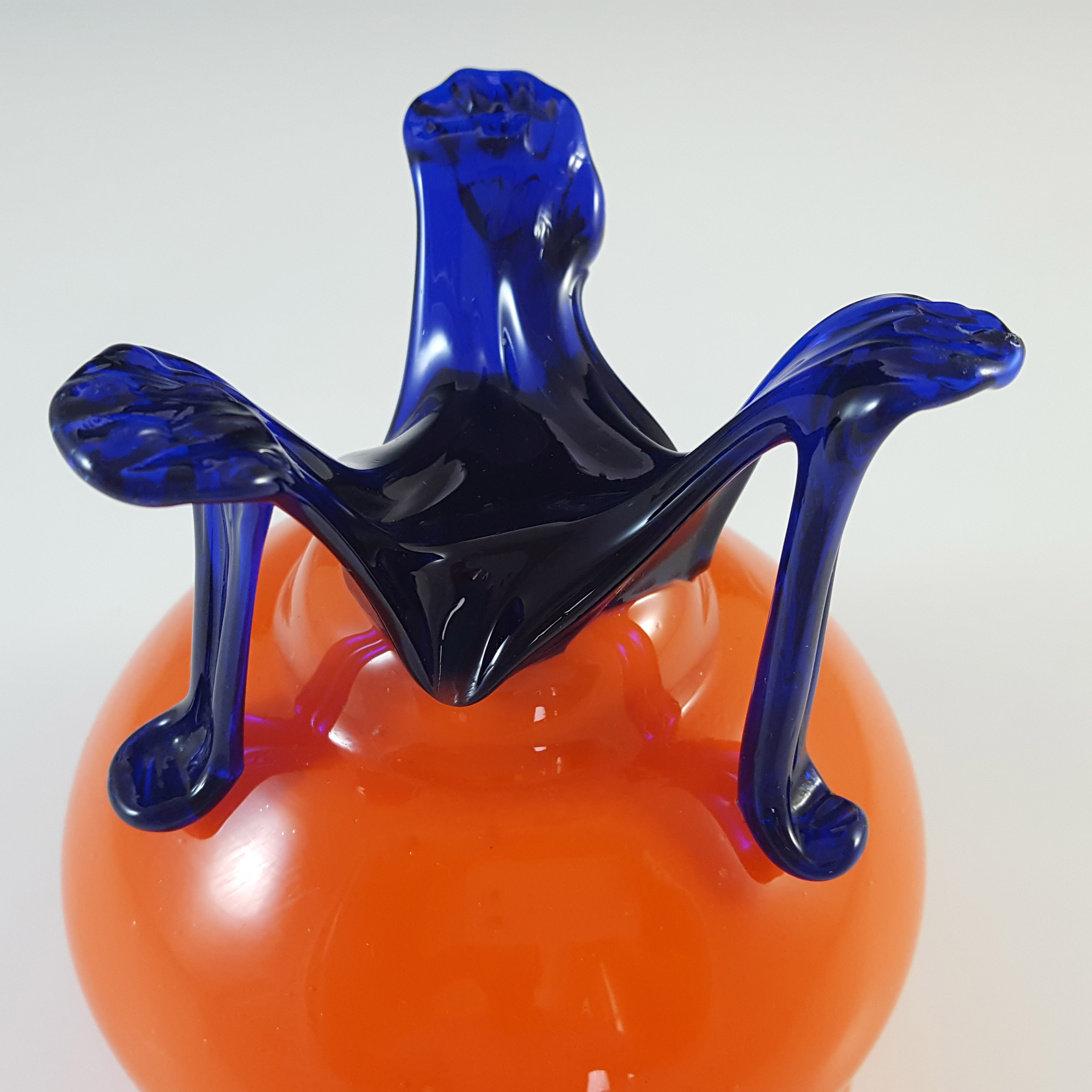 (image for) Welz Czech Art Deco Red & Blue Tango Glass Vase / Bowl - Click Image to Close