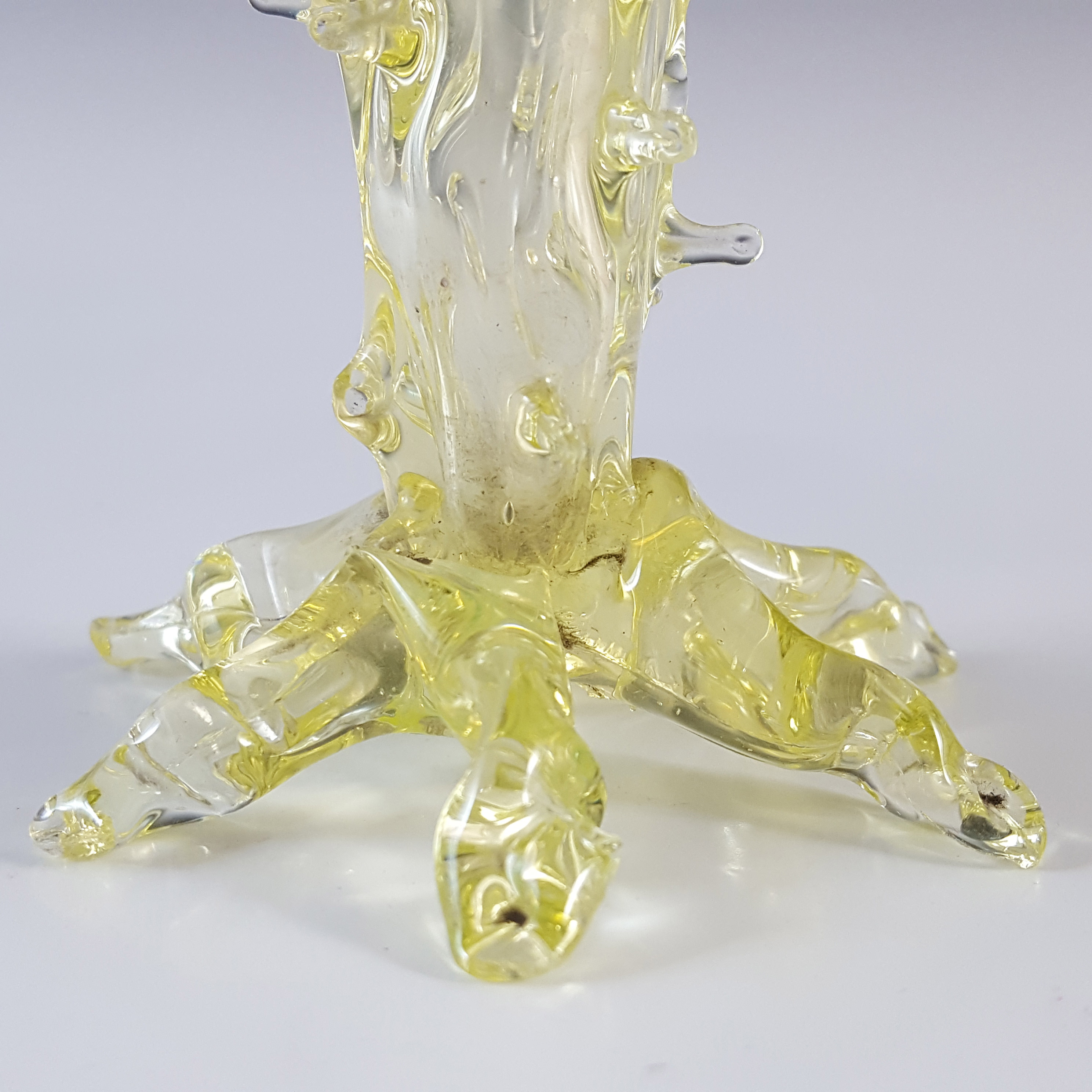 (image for) John Walsh Pair of Vaseline / Uranium Glass Thorn Vases - Click Image to Close