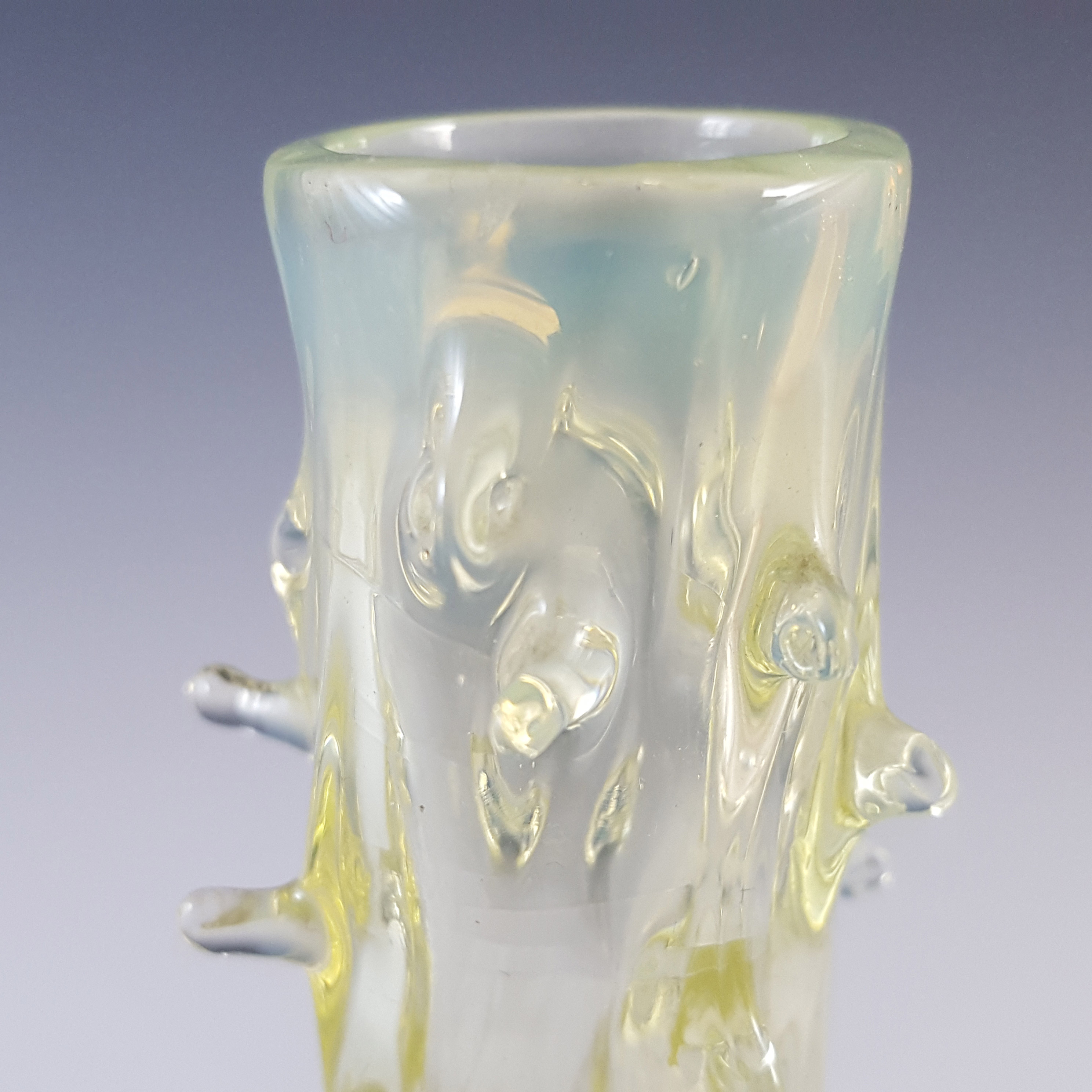 (image for) John Walsh Vaseline / Uranium Victorian Glass Thorn Vase - Click Image to Close
