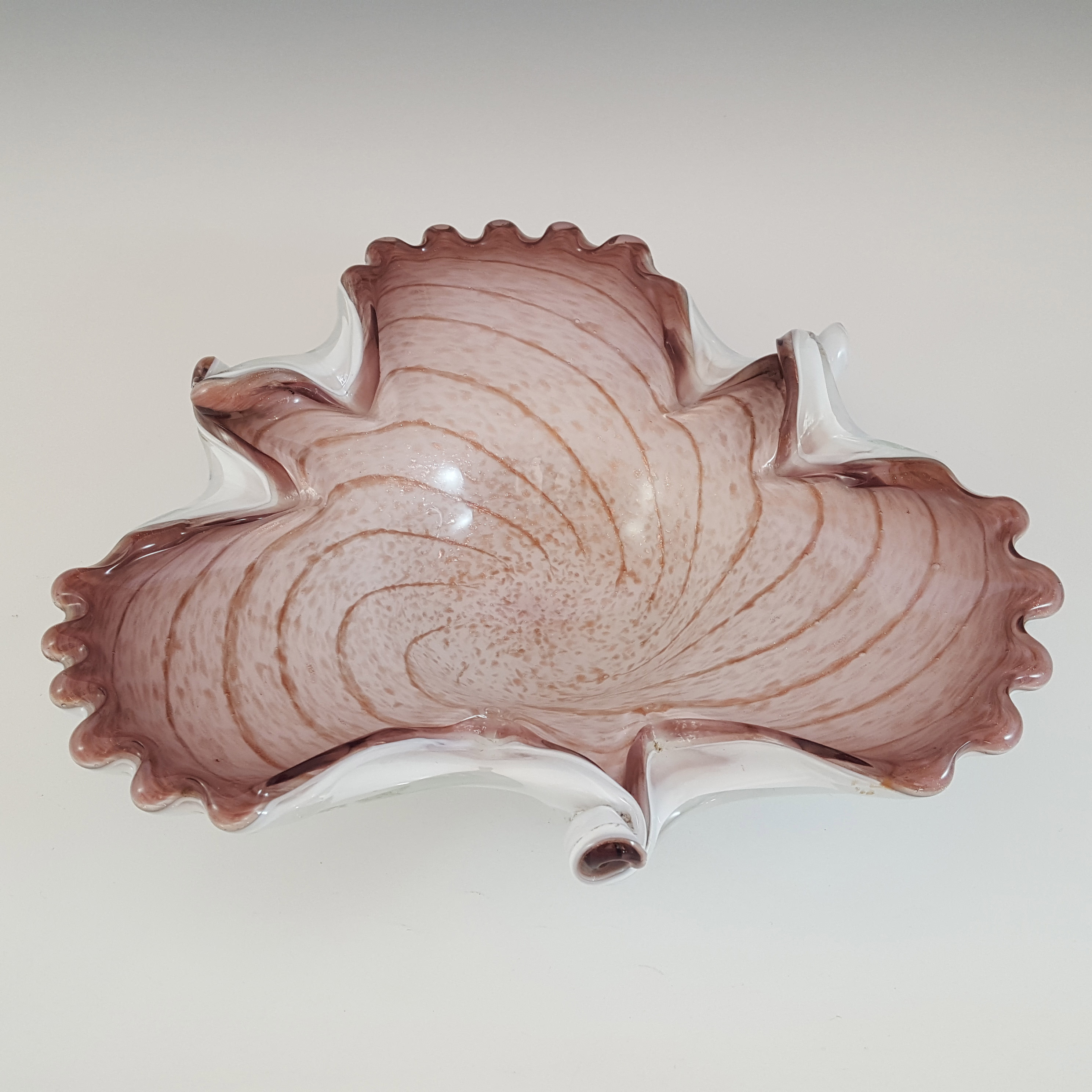 Fratelli Toso Murano Copper Aventurine Purple Glass Bowl - Click Image to Close