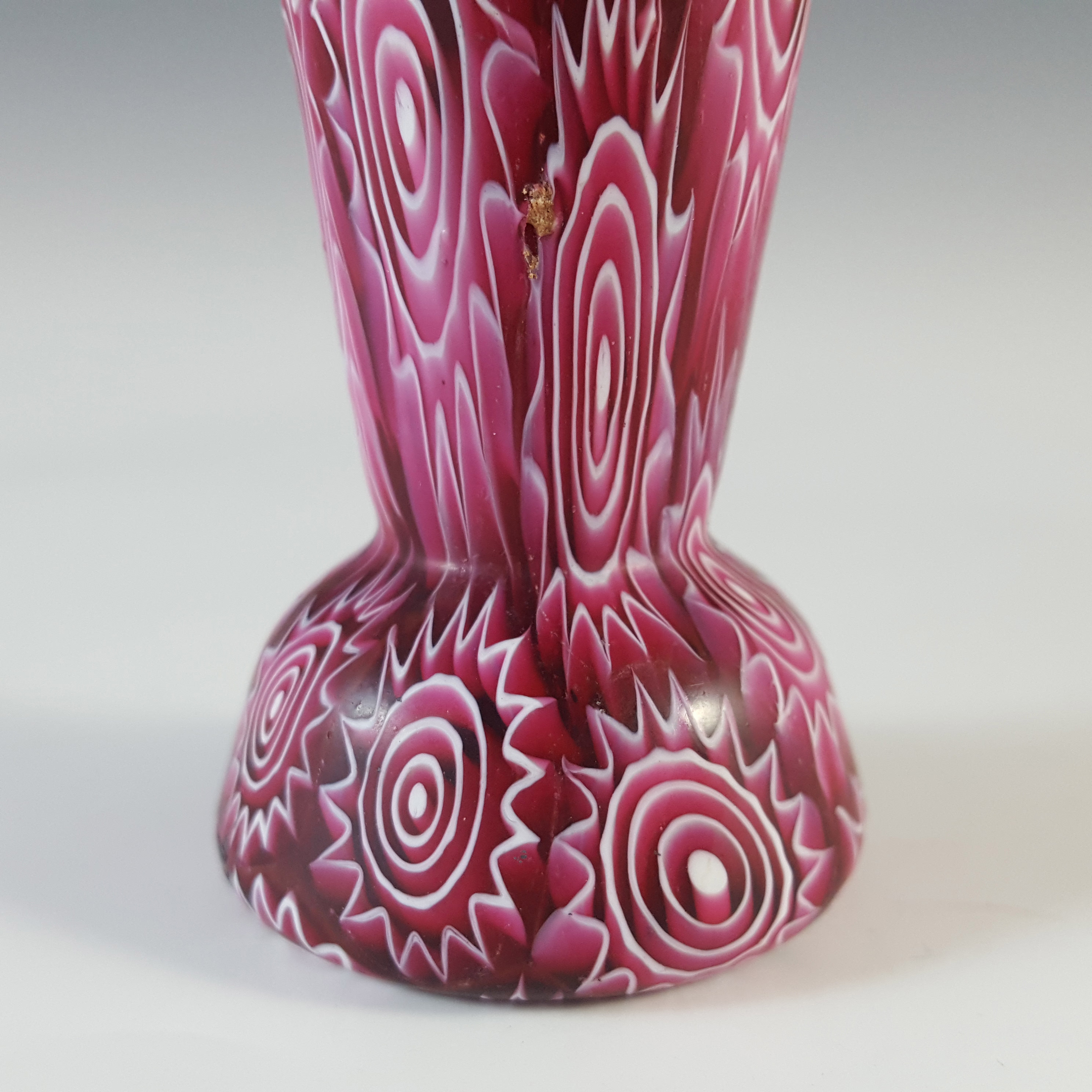 (image for) Fratelli Toso Millefiori Canes Pink Murano Glass Vase - Click Image to Close