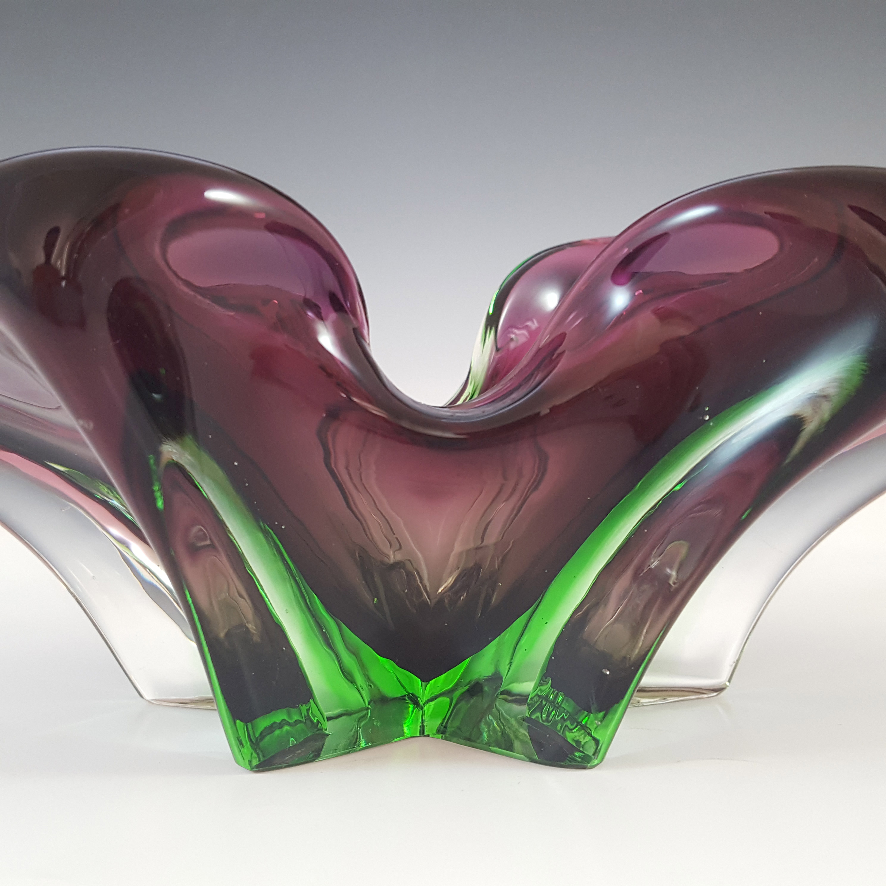 Cimarosti & Pinzan V. A. C. Murano Purple Sommerso Glass Bowl - Click Image to Close