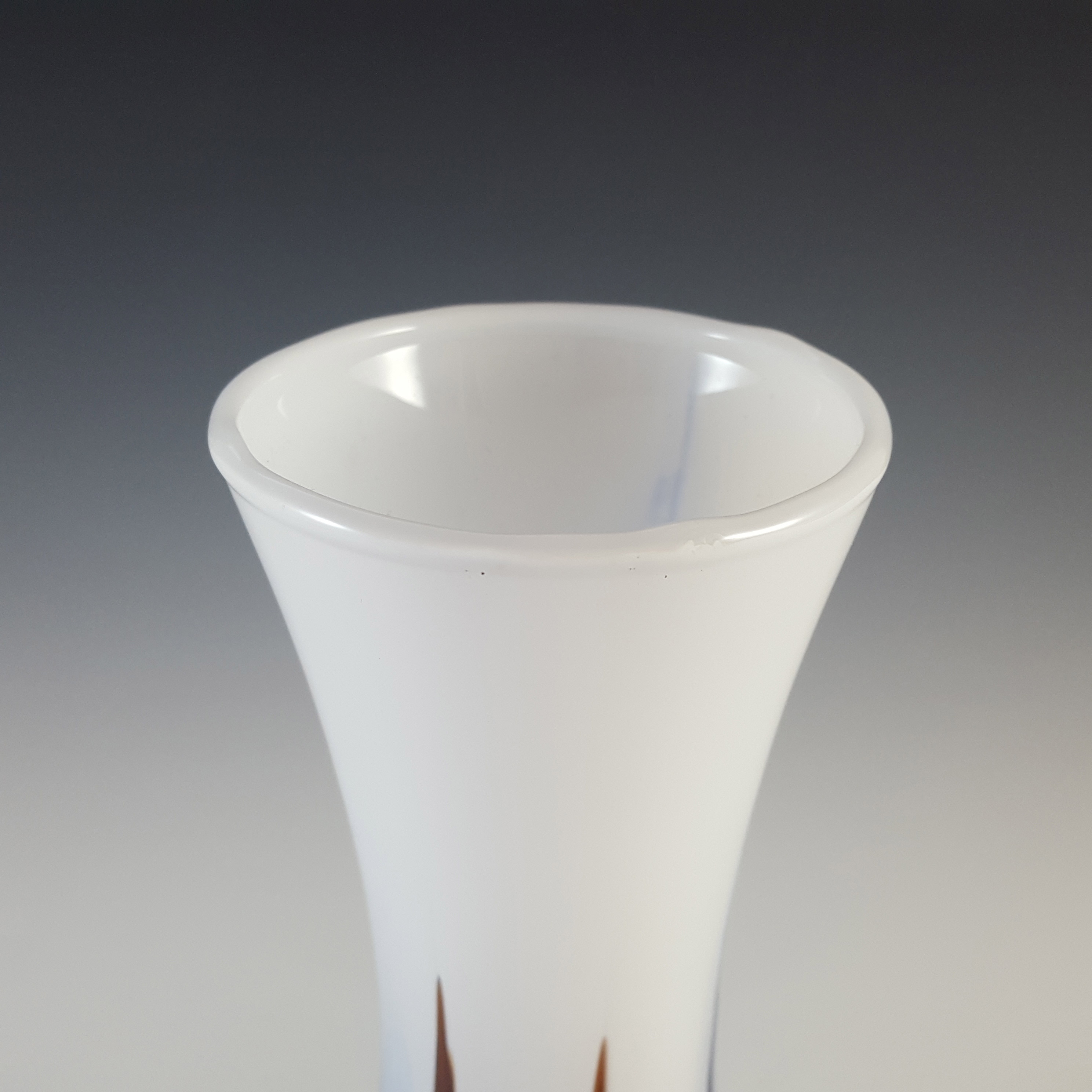 (image for) Vetreria Artigiana Sanminiatello Empoli Blue & Brown Glass Vase - Click Image to Close