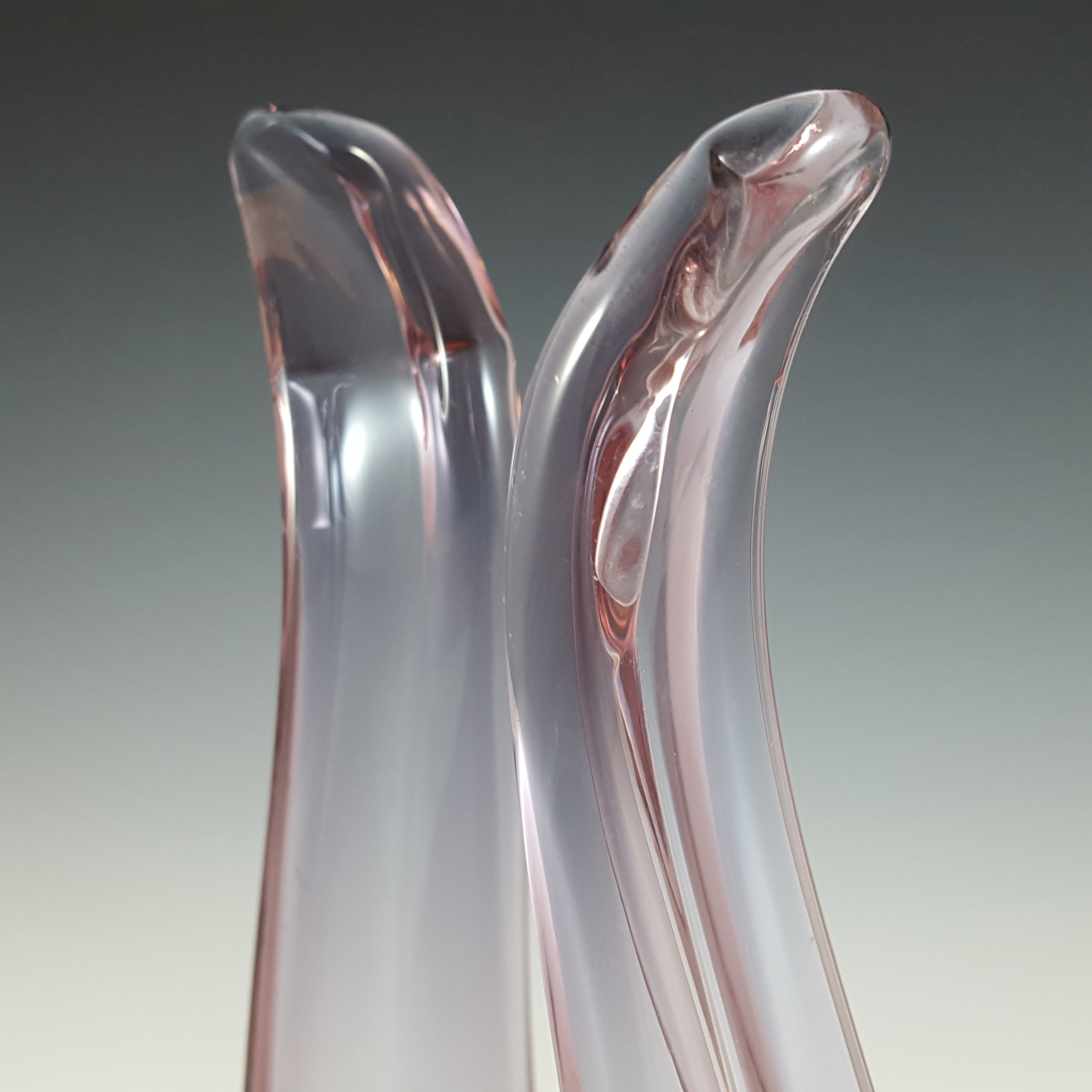 Viartec Murano Style Purple Spanish Glass Sculpture Bowl - Click Image to Close