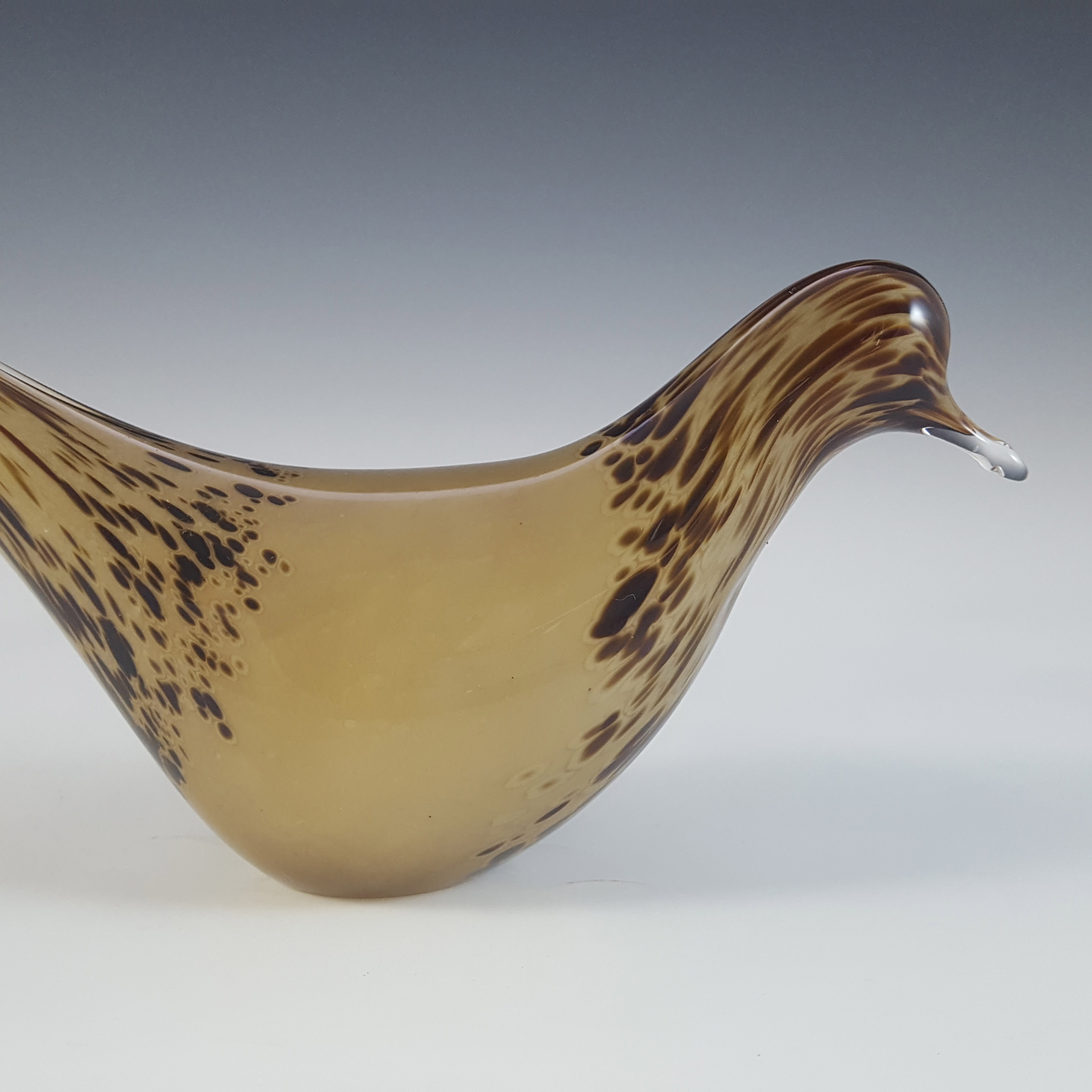 MARKED Wedgwood Speckled Brown Glass Long-Tailed Bird RSW73 - Click Image to Close