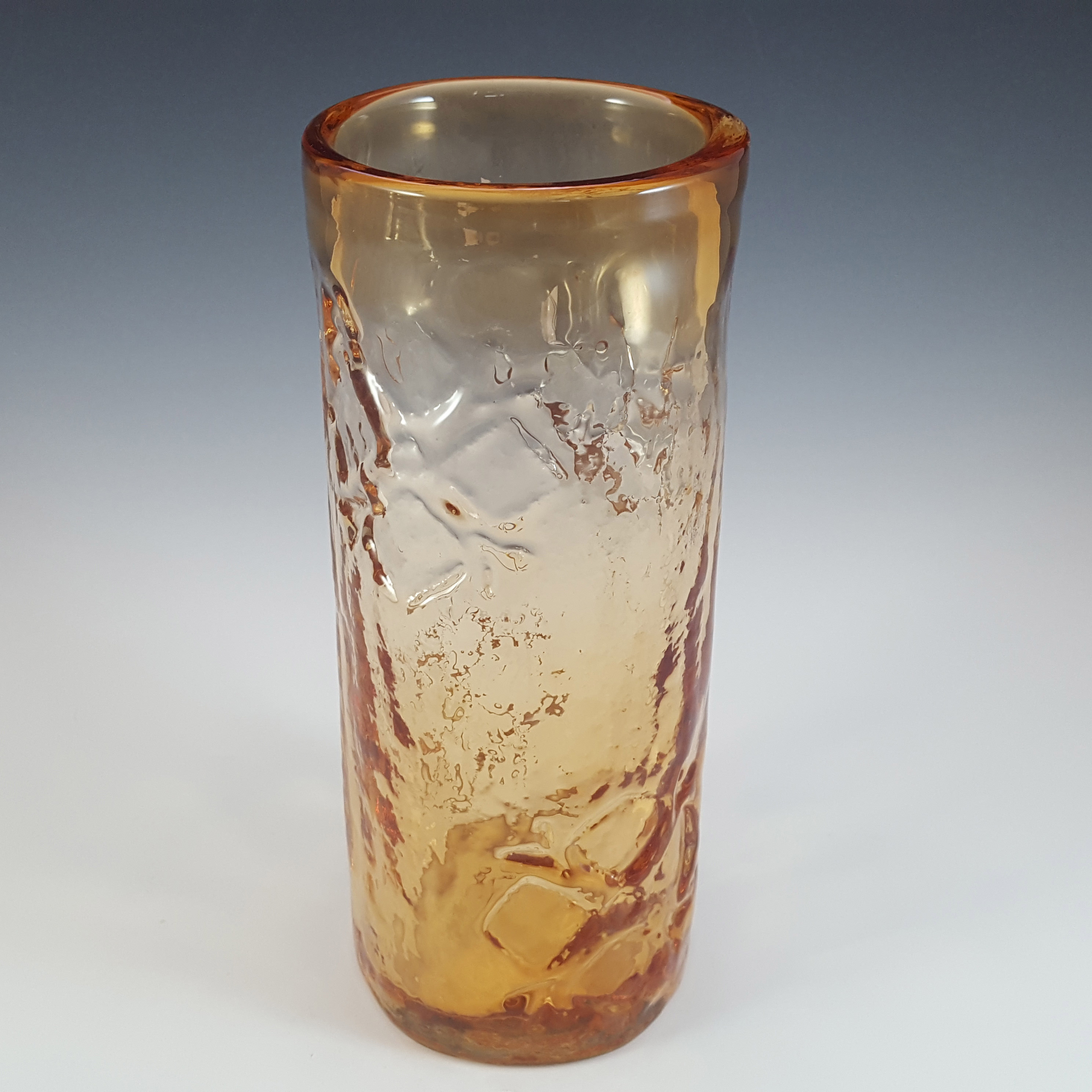 MARKED Wedgwood / Stennett-Willson Topaz Glass Textured Vase RSW25 - Click Image to Close