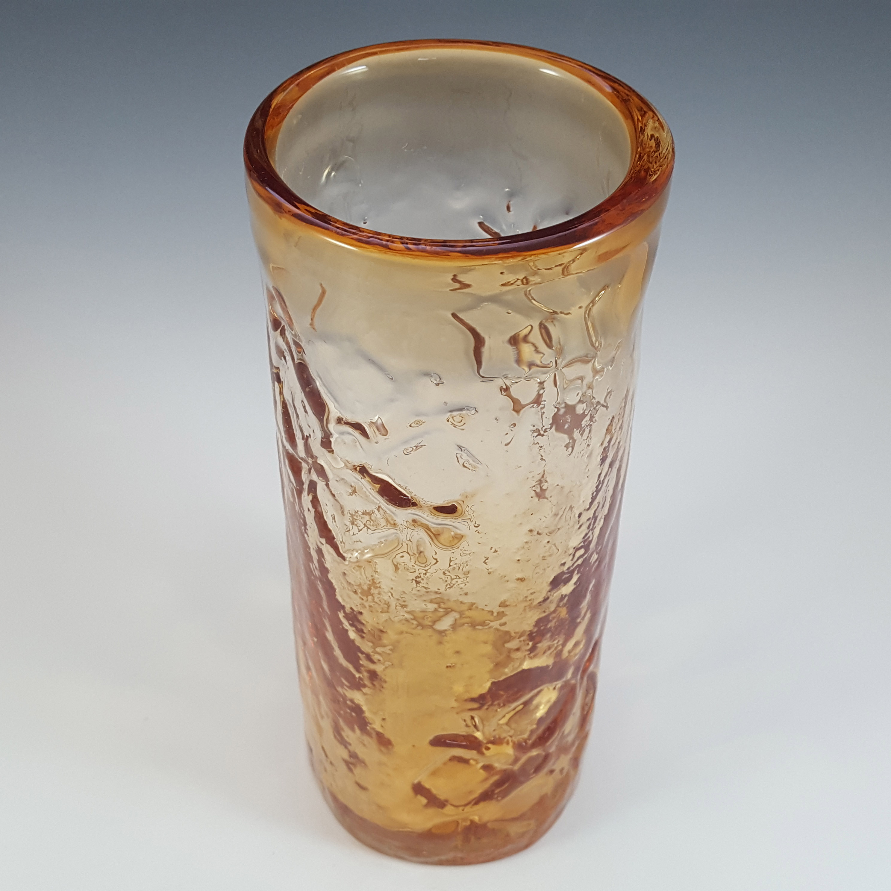 (image for) MARKED Wedgwood / Stennett-Willson Topaz Glass Textured Vase RSW25 - Click Image to Close