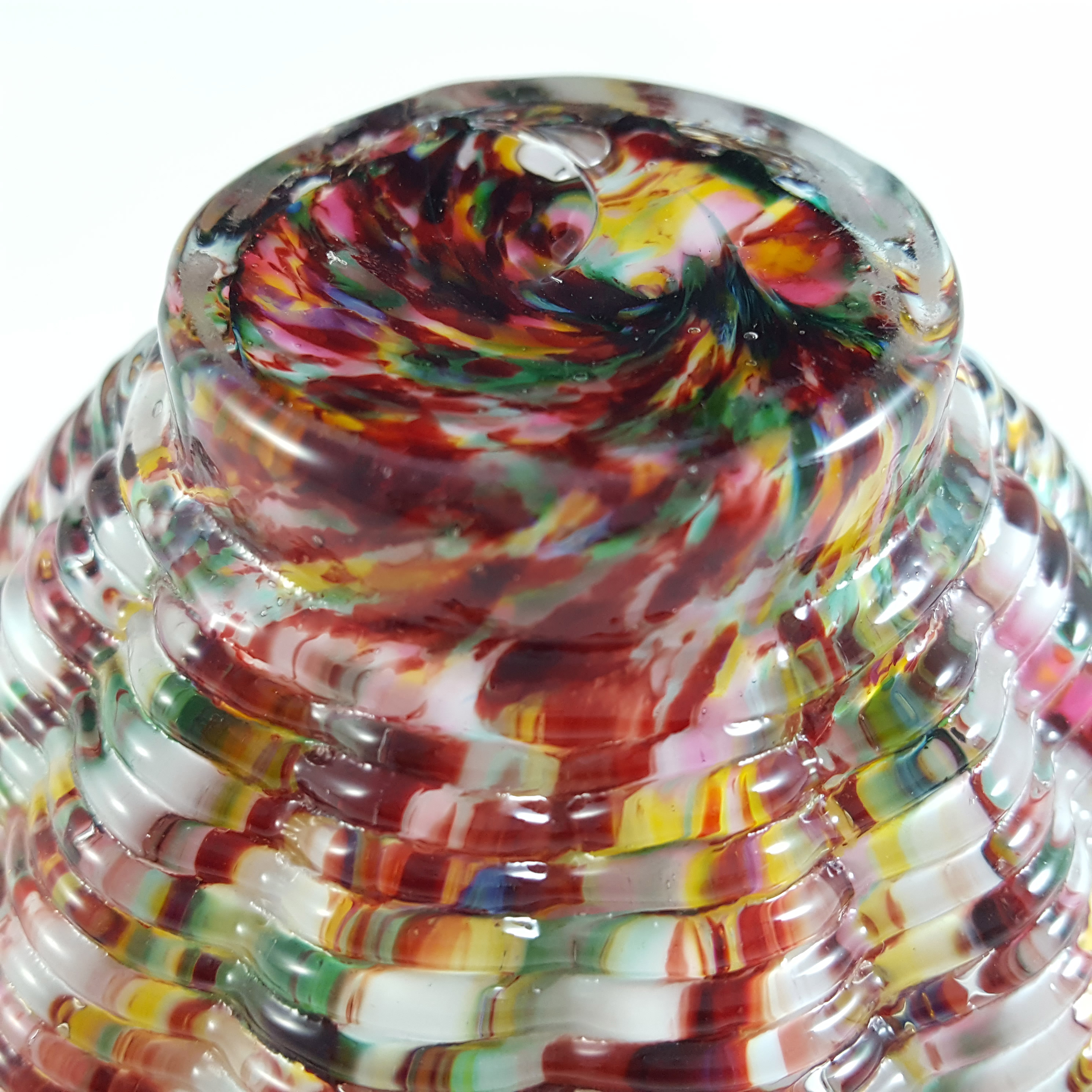 (image for) Welz Bohemian Honeycomb Spatter Glass Vase / Bowl - Click Image to Close