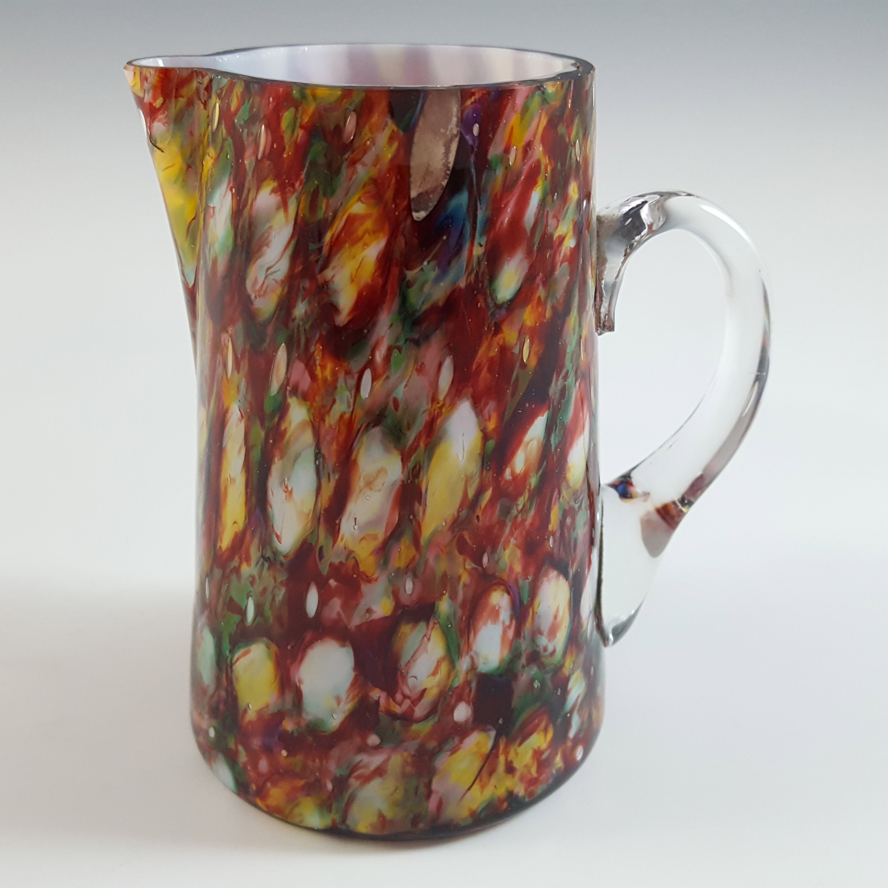 (image for) Welz Czech / Bohemian Honeycomb Spatter Glass Creamer Jug - Click Image to Close