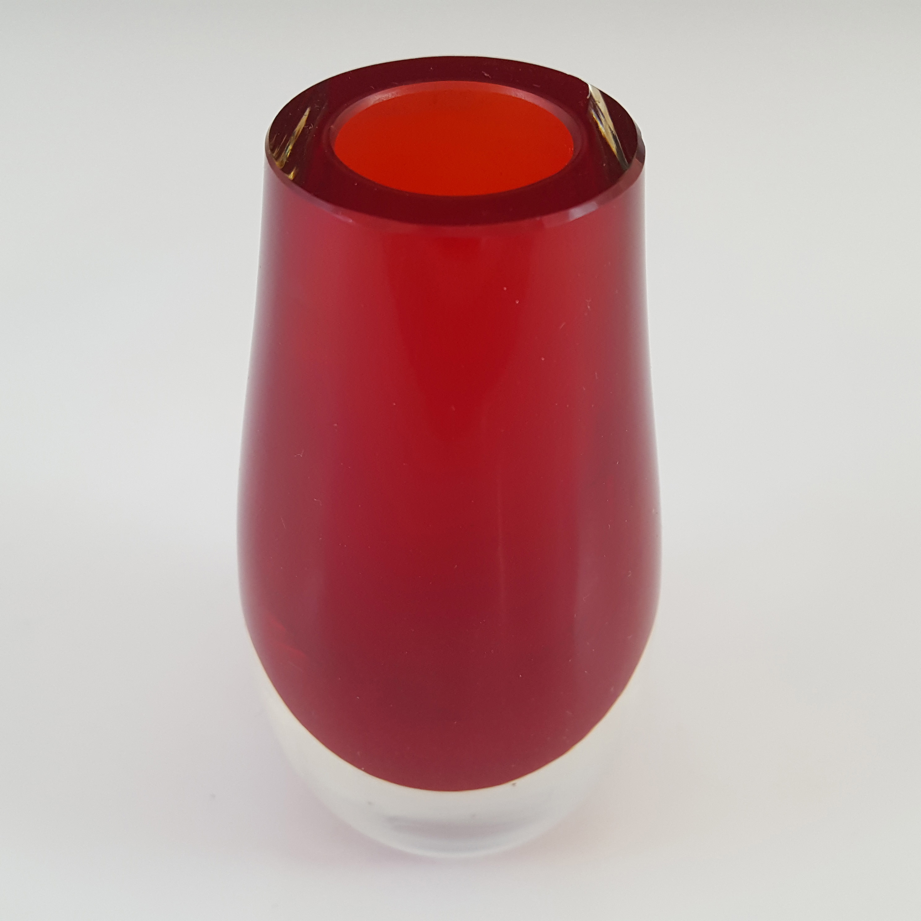 Whitefriars #9497 Ruby Red Cased Glass Vase - Click Image to Close