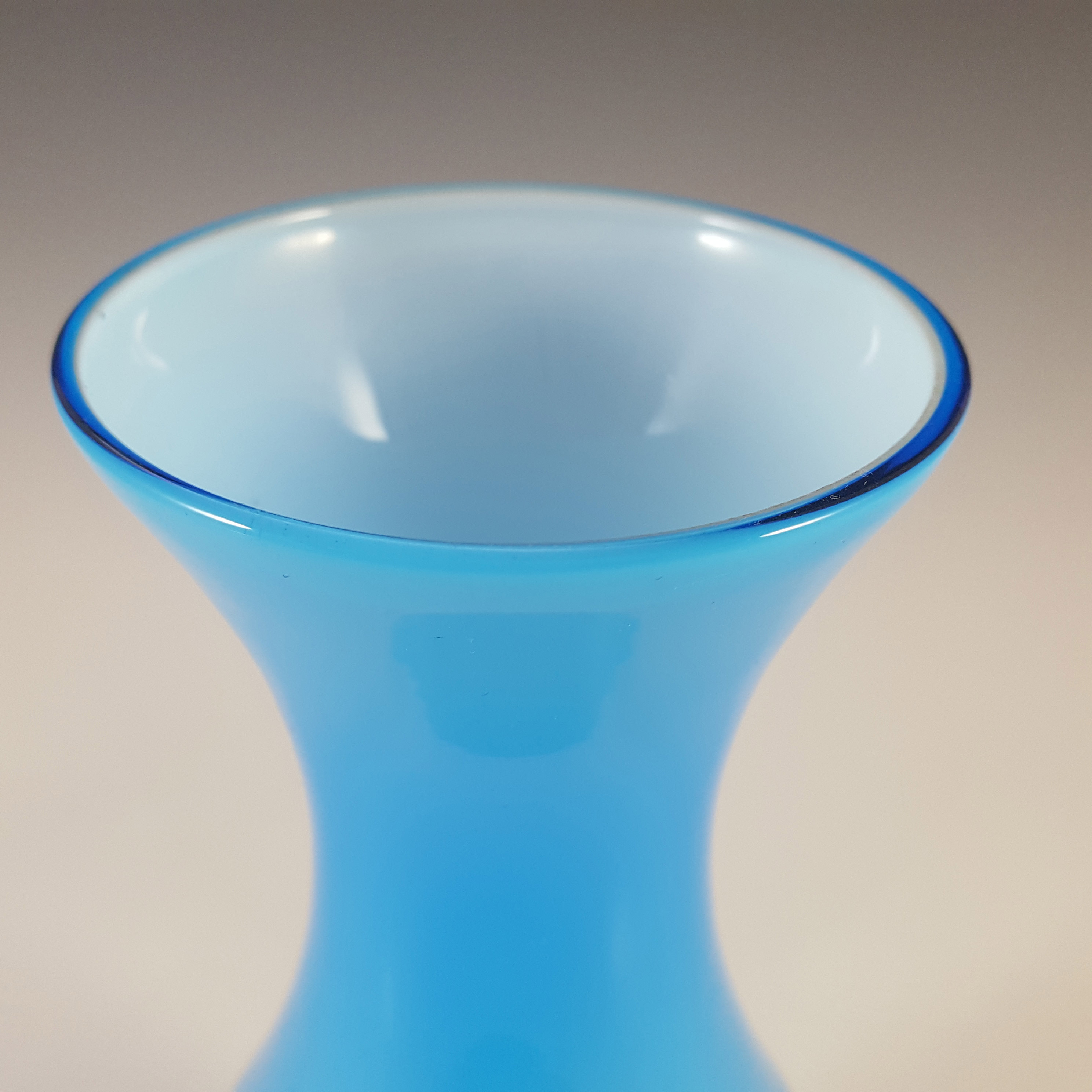(image for) Alsterfors 1970's Scandinavian Blue Cased Glass Vase - Click Image to Close