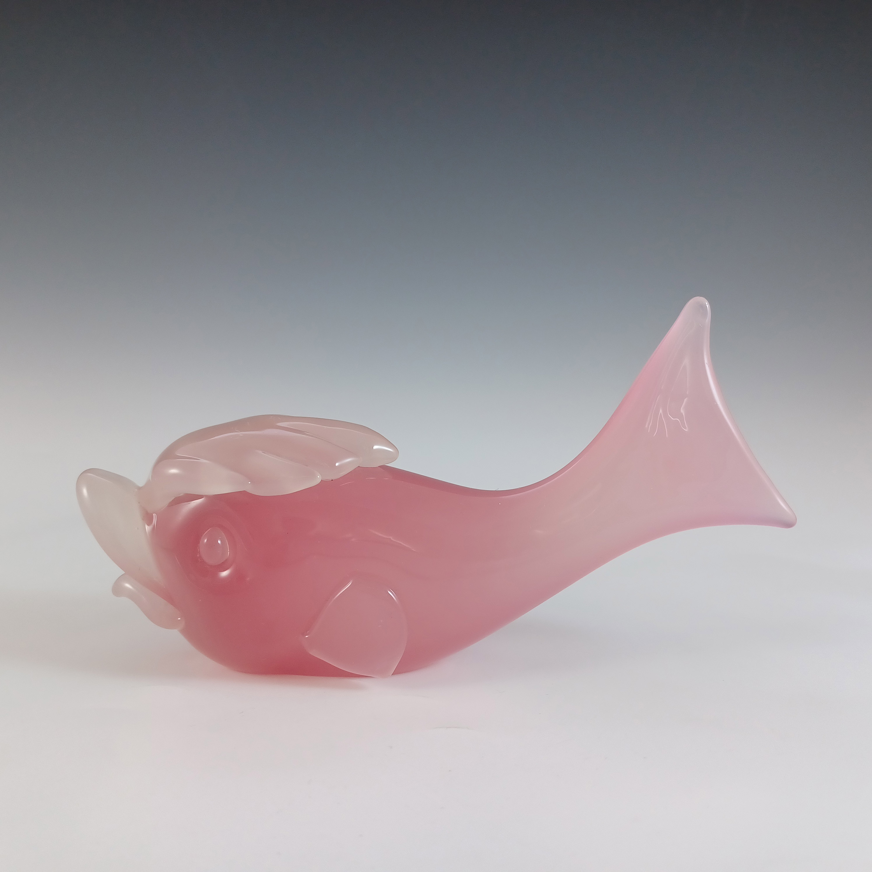 Archimede Seguso Murano Alabastro Pink Glass Fish Sculpture - Click Image to Close