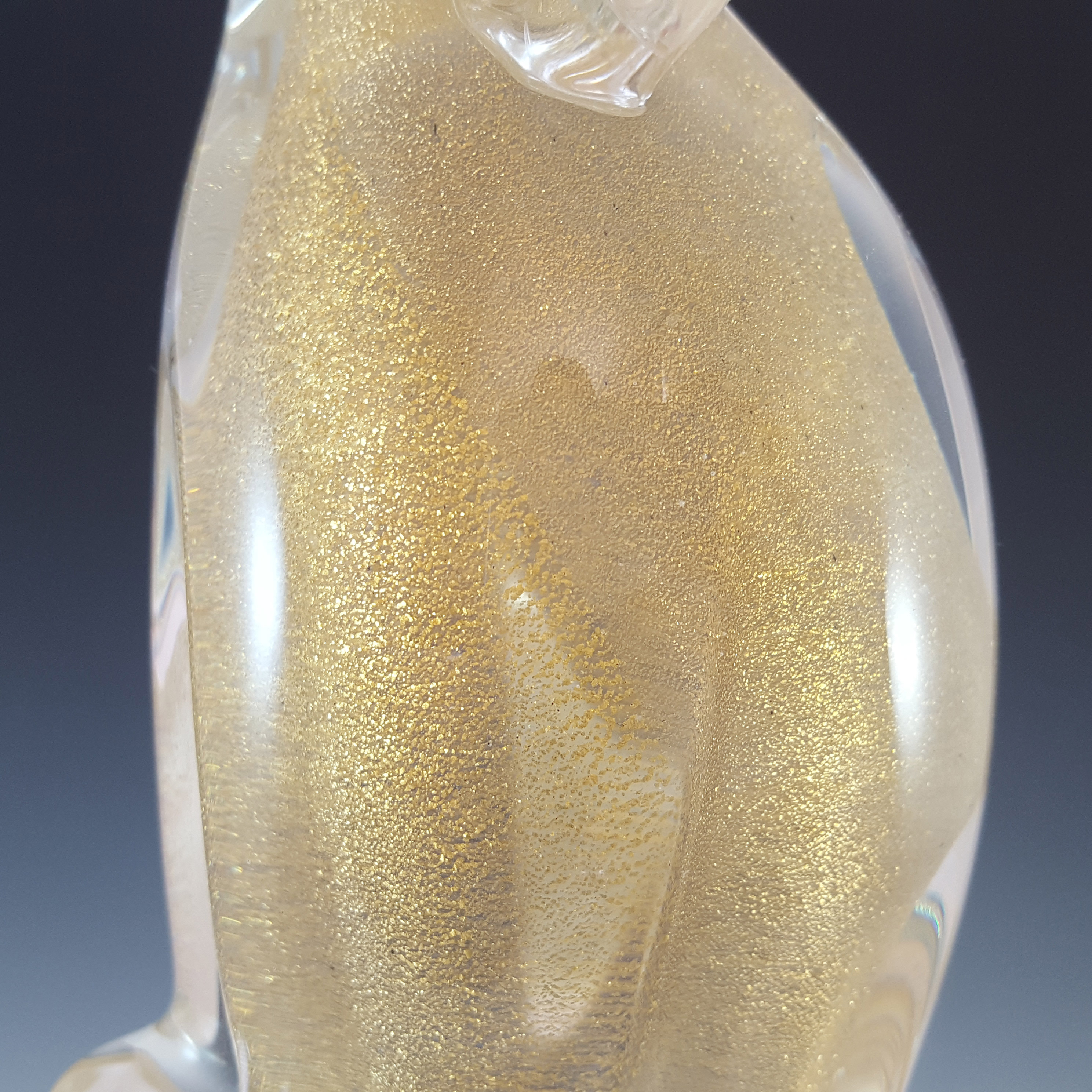 (image for) Archimede Seguso Gold Leaf Glass Elephant Sculpture - Labelled - Click Image to Close