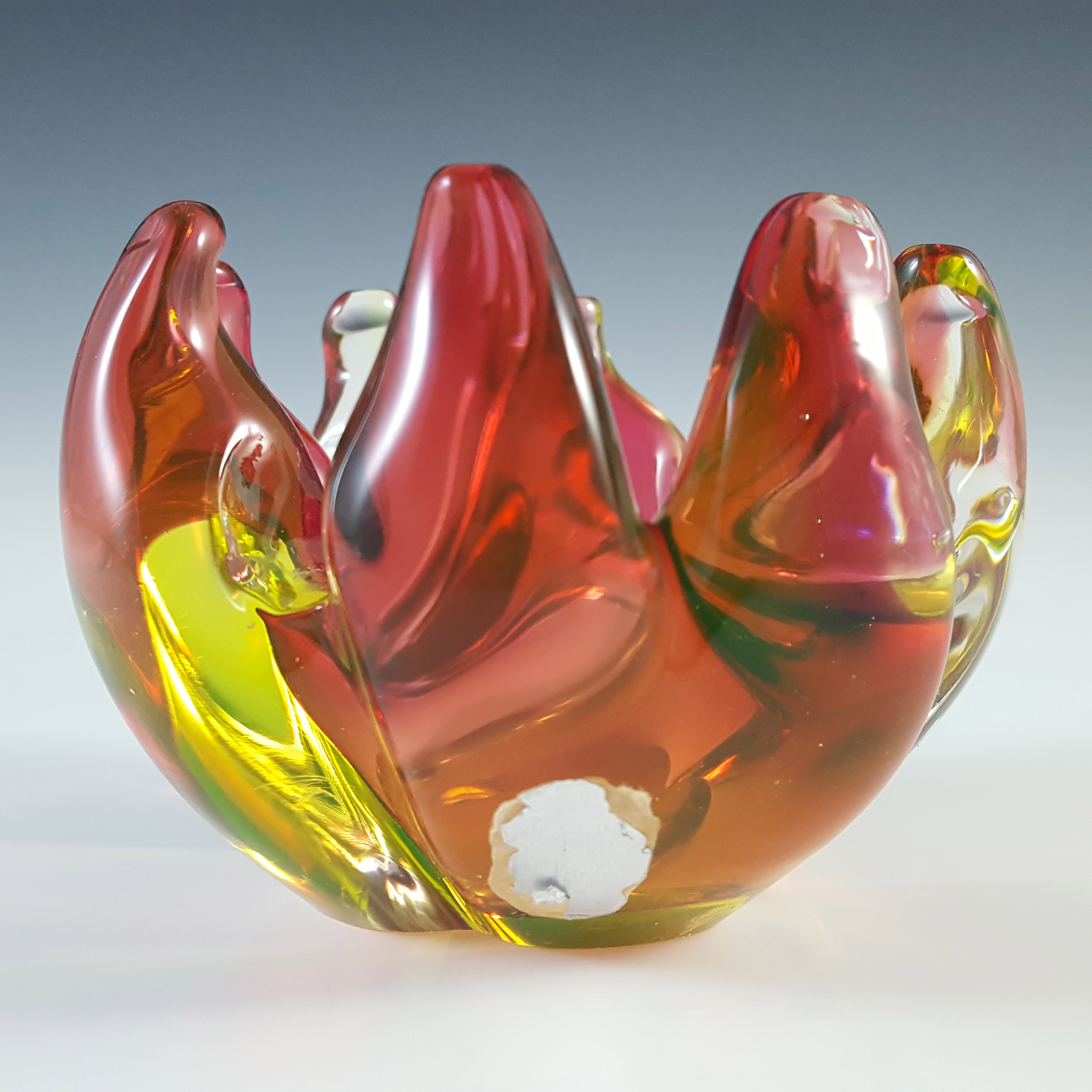 (image for) Arte Nuova Pustetto & Zanetti Murano Pink & Uranium Sommerso Glass Bowl - Click Image to Close