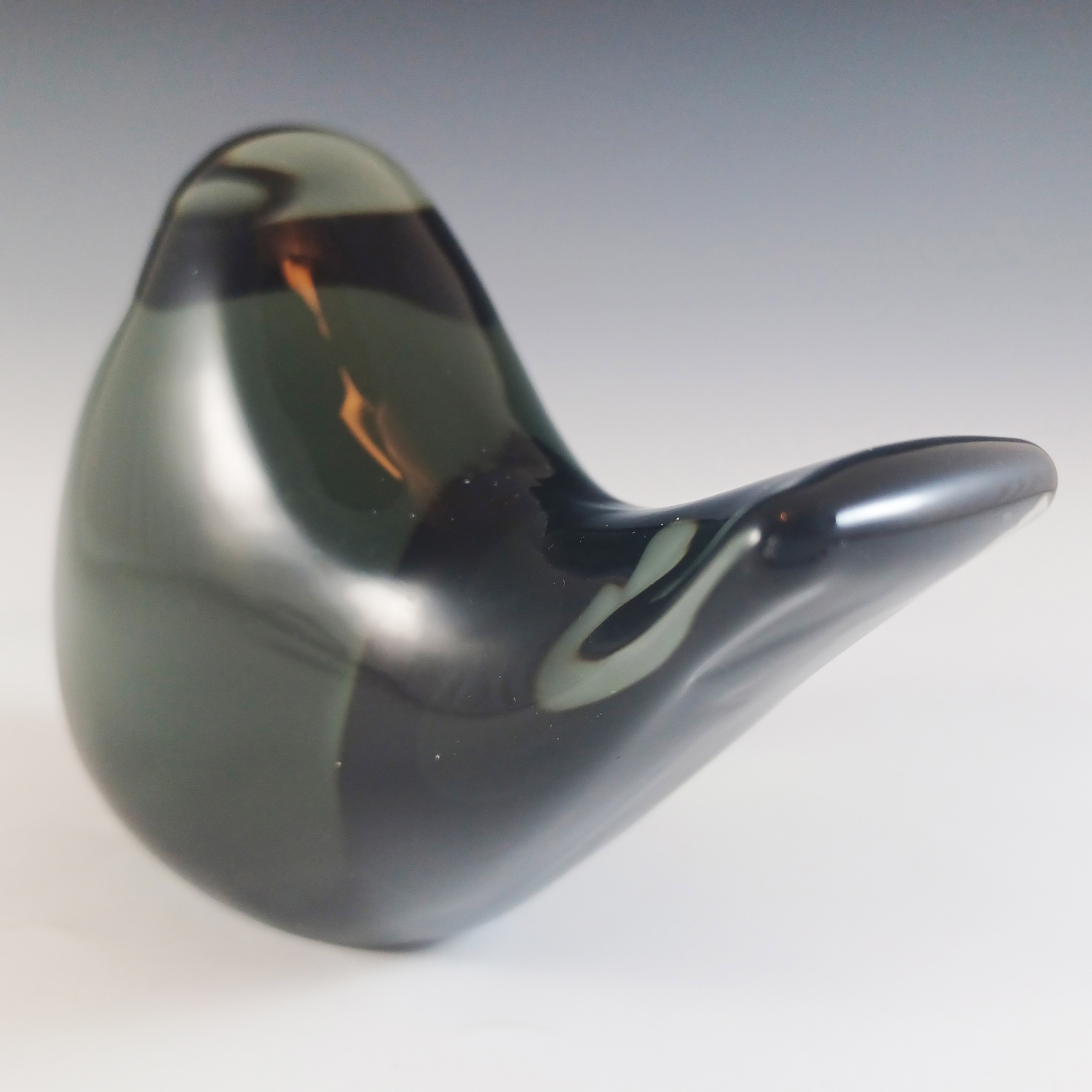 (image for) SIGNED Franco Bottaro Smoky Murano Glass Bird Sculpture - Click Image to Close