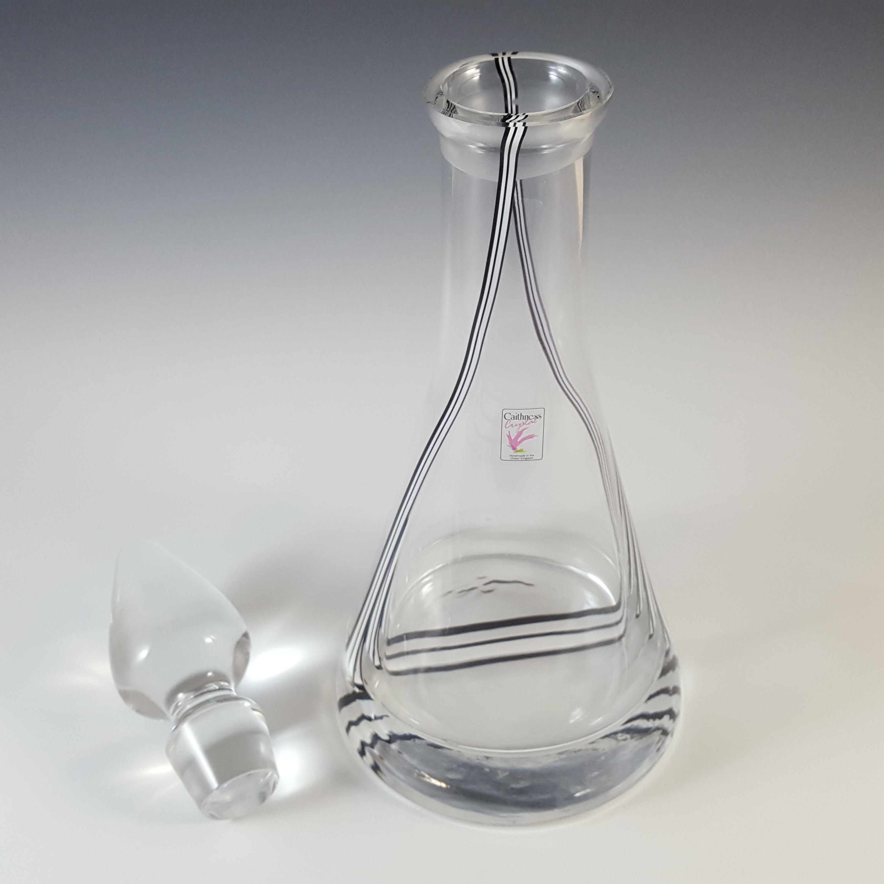 (image for) Caithness Black & White Glass 'Charisma' Striped Decanter / Bottle - Click Image to Close