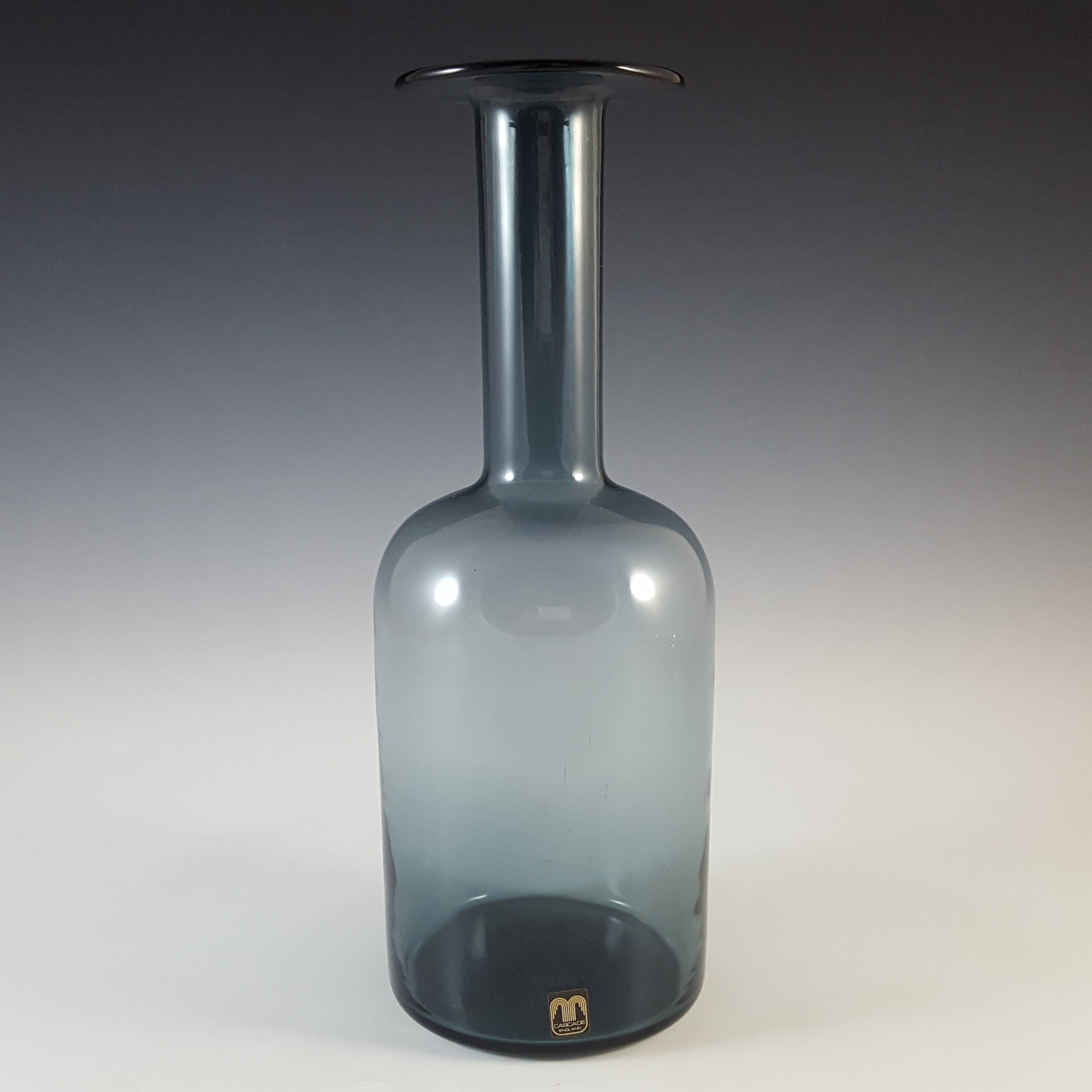 (image for) BOXED Cascade / Wood Bros Holmegaard Style Glass Gulvvase Vase - Click Image to Close