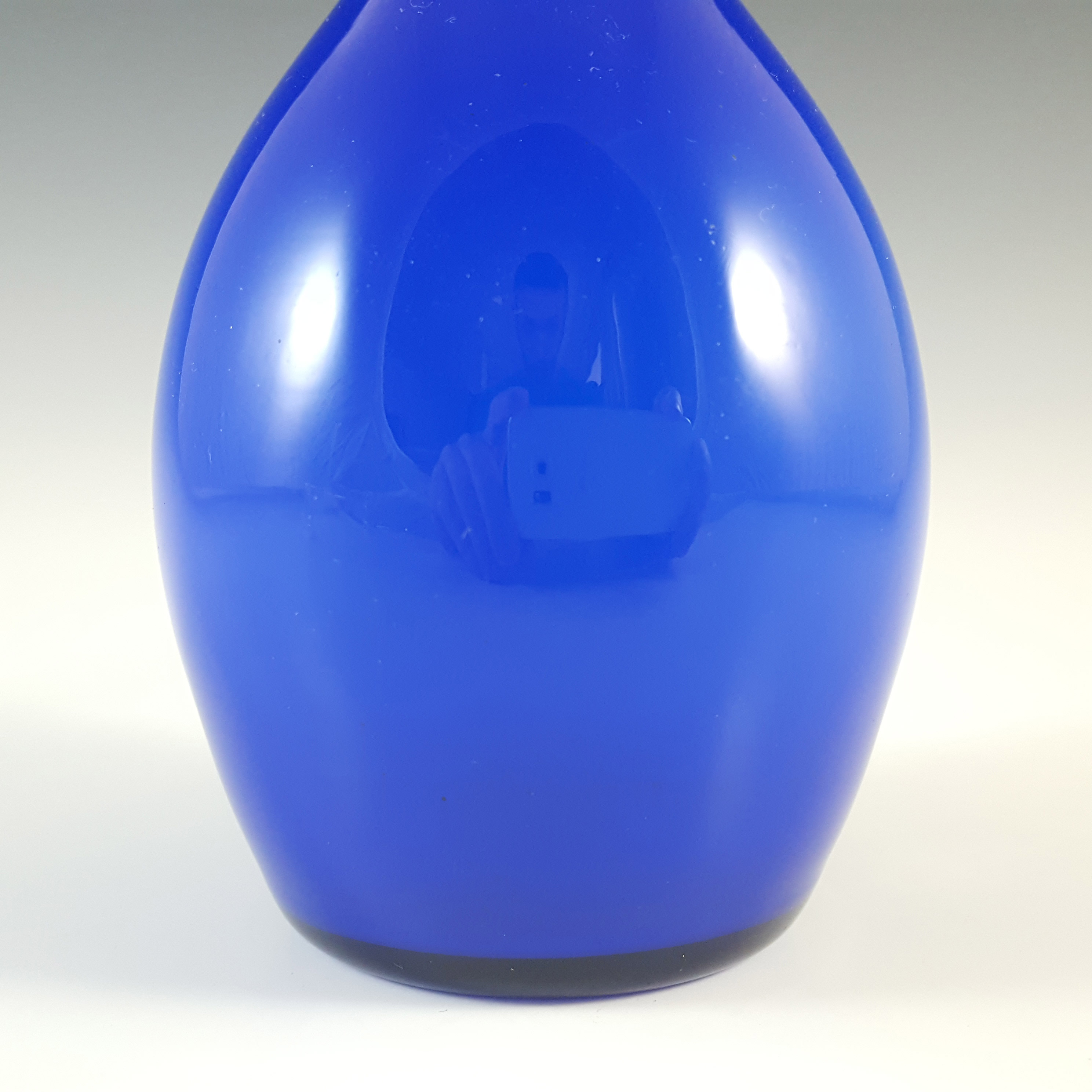 (image for) Scandinavian Style Vintage Blue Opal Cased Glass Vase - Click Image to Close