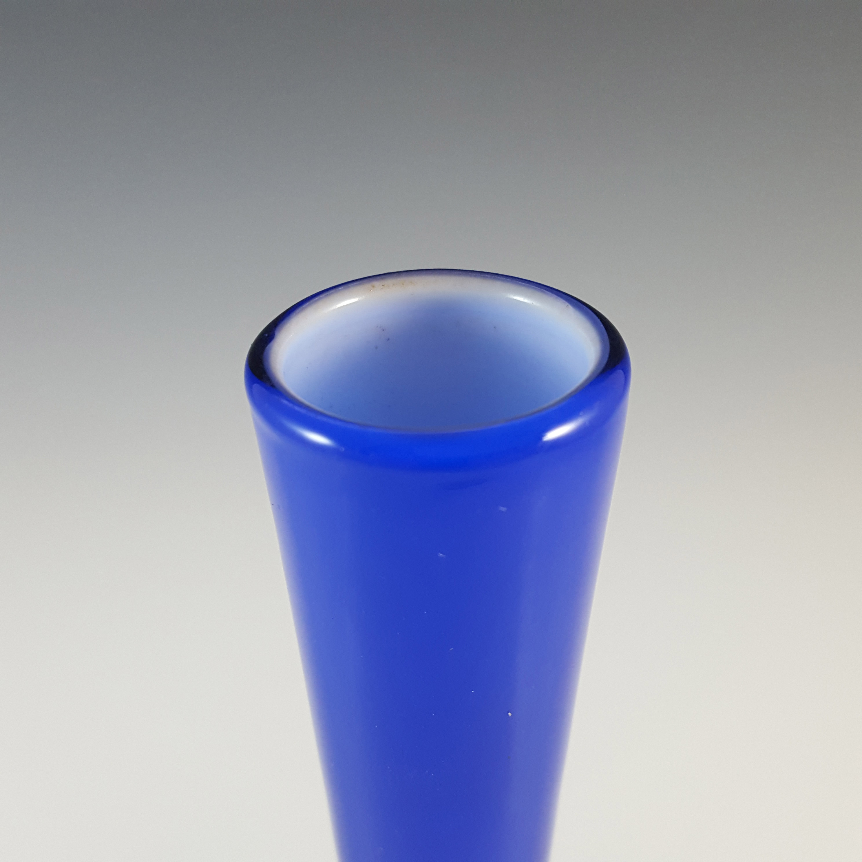 (image for) Scandinavian Style Vintage Blue Opal Cased Glass Vase - Click Image to Close