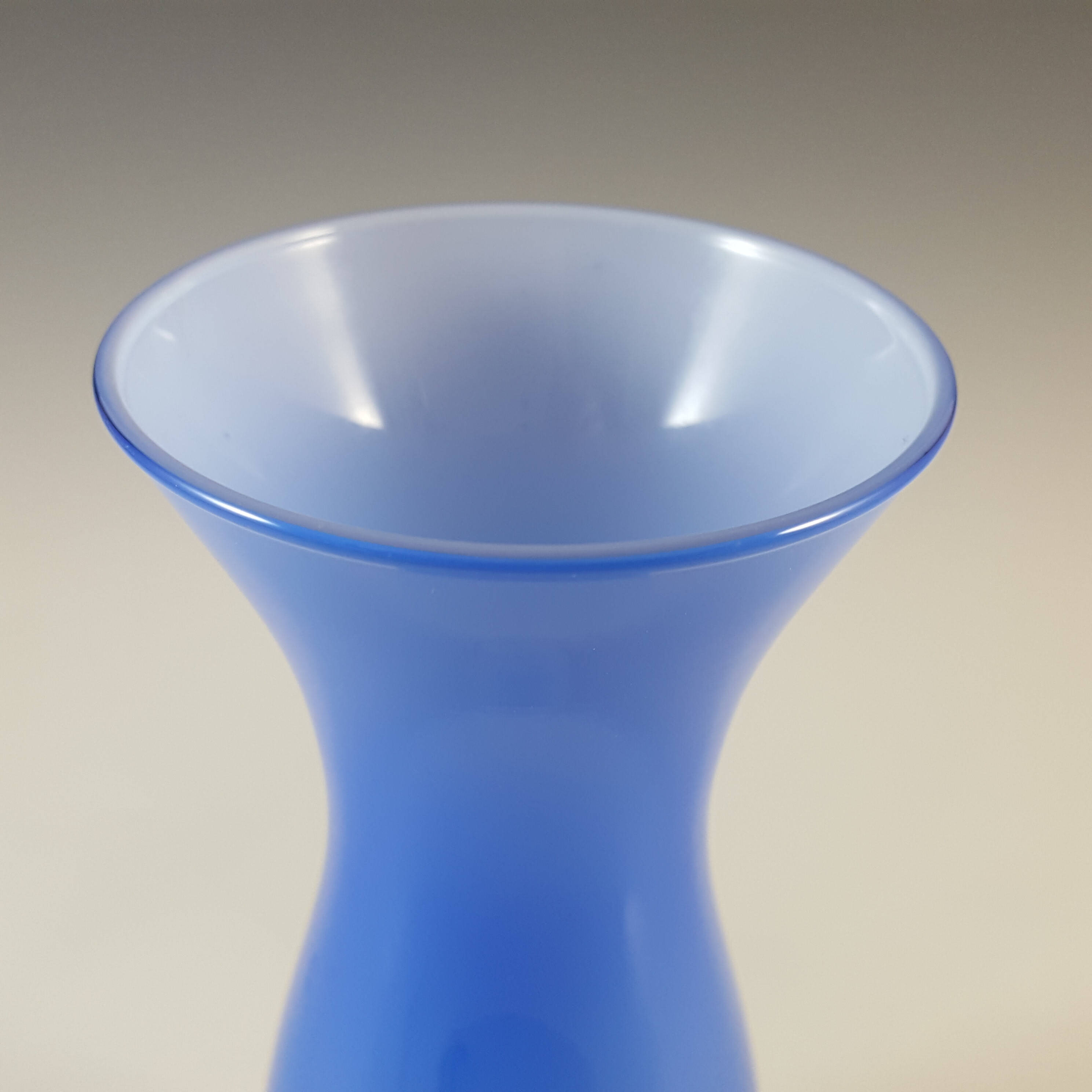 (image for) Scandinavian Style Retro Blue Opal Cased Glass Vase - Click Image to Close