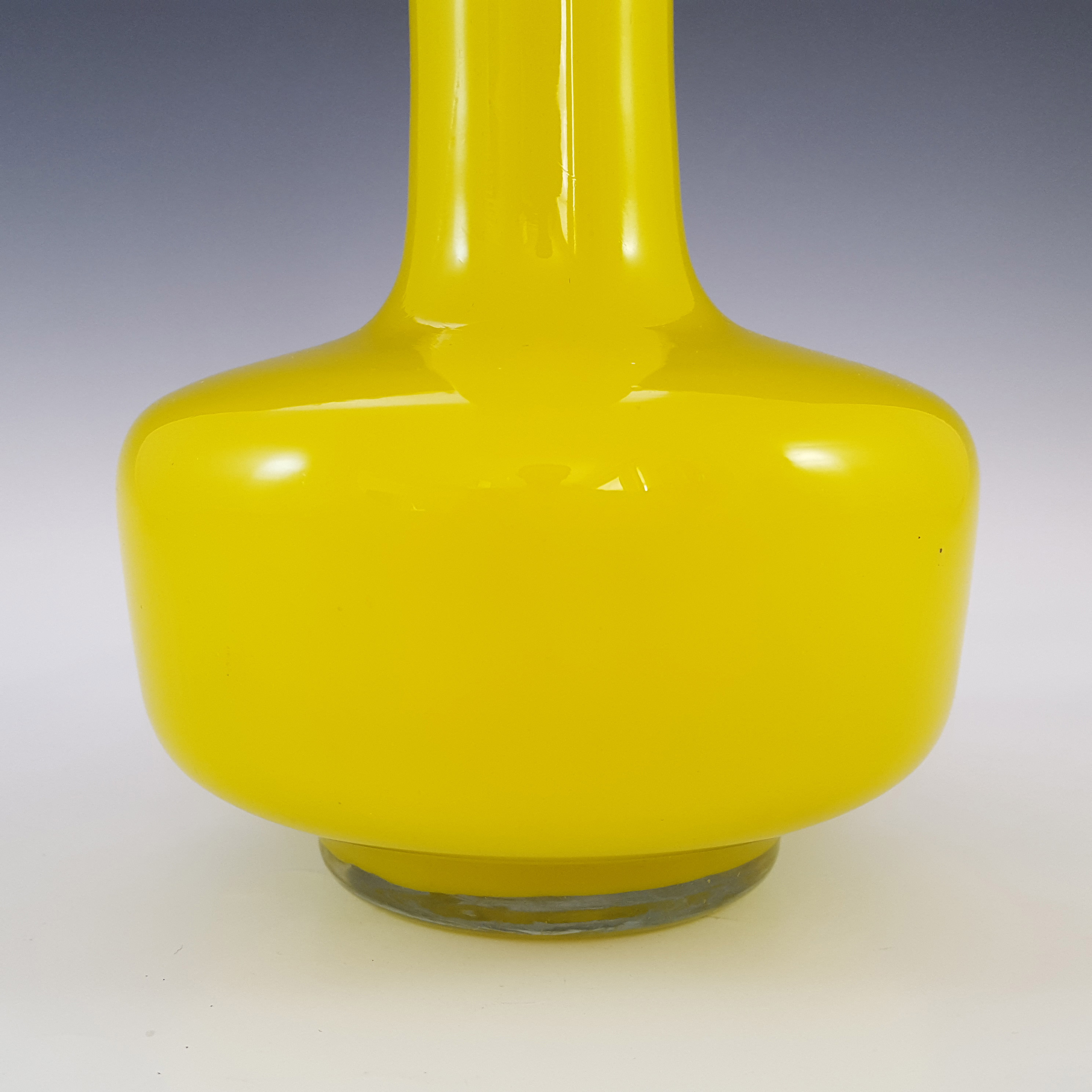 (image for) Scandinavian Style Vintage Yellow Opal Cased Glass Vase - Click Image to Close