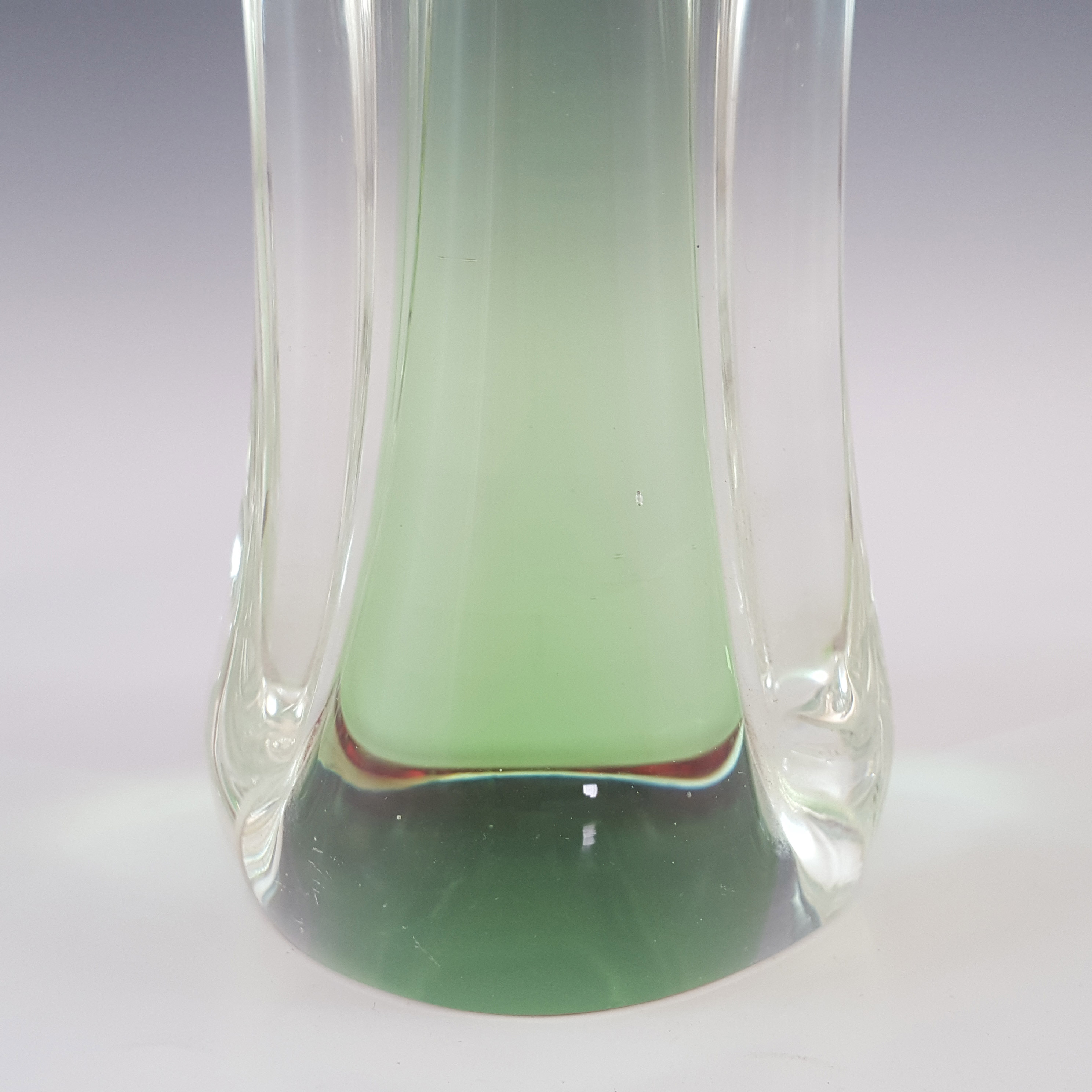 (image for) Chřibská #316/1/27 Czech Pink, White & Green Glass Vase - Click Image to Close