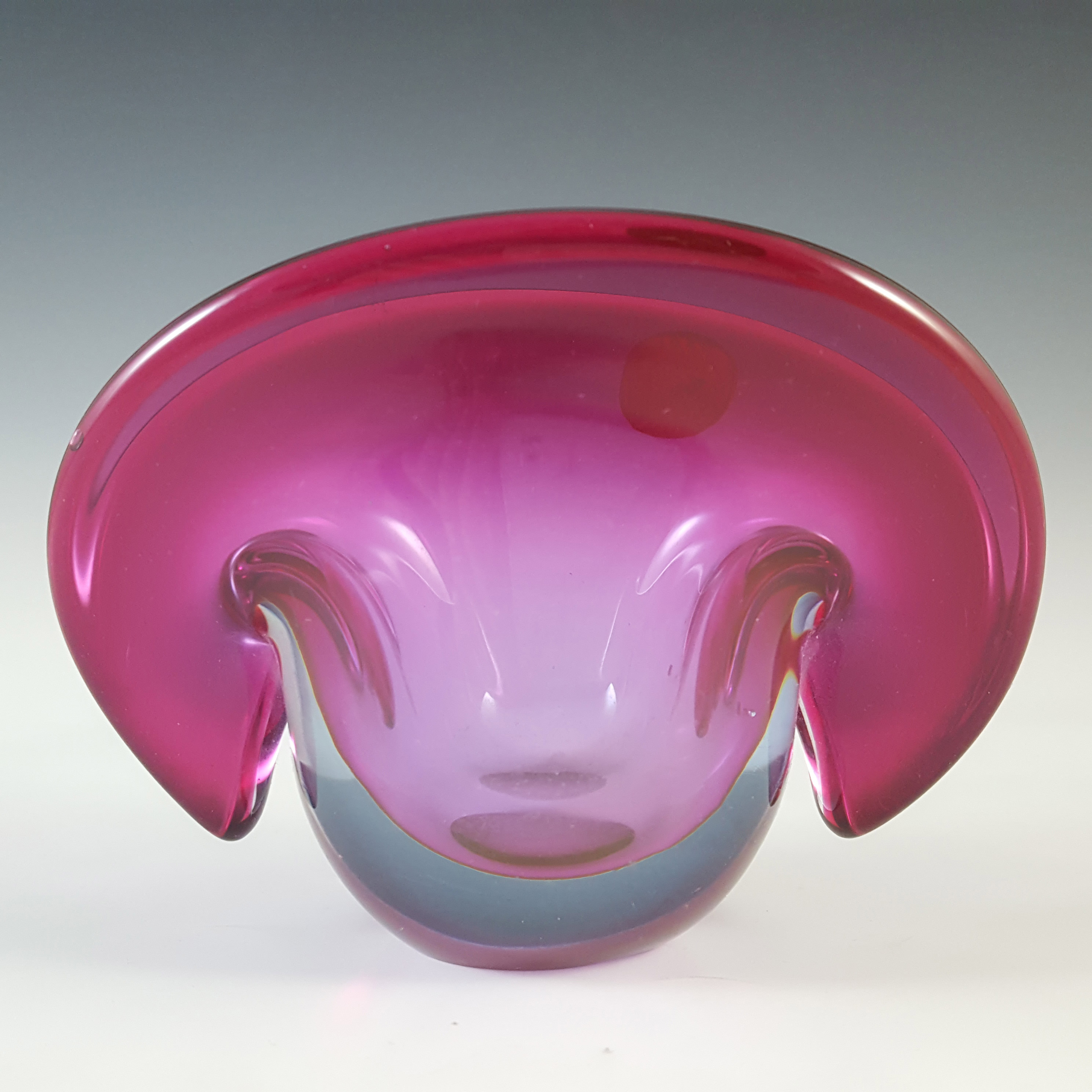 Seguso Dalla Venezia Murano Pink Glass Clam Bowl / Vase - Click Image to Close