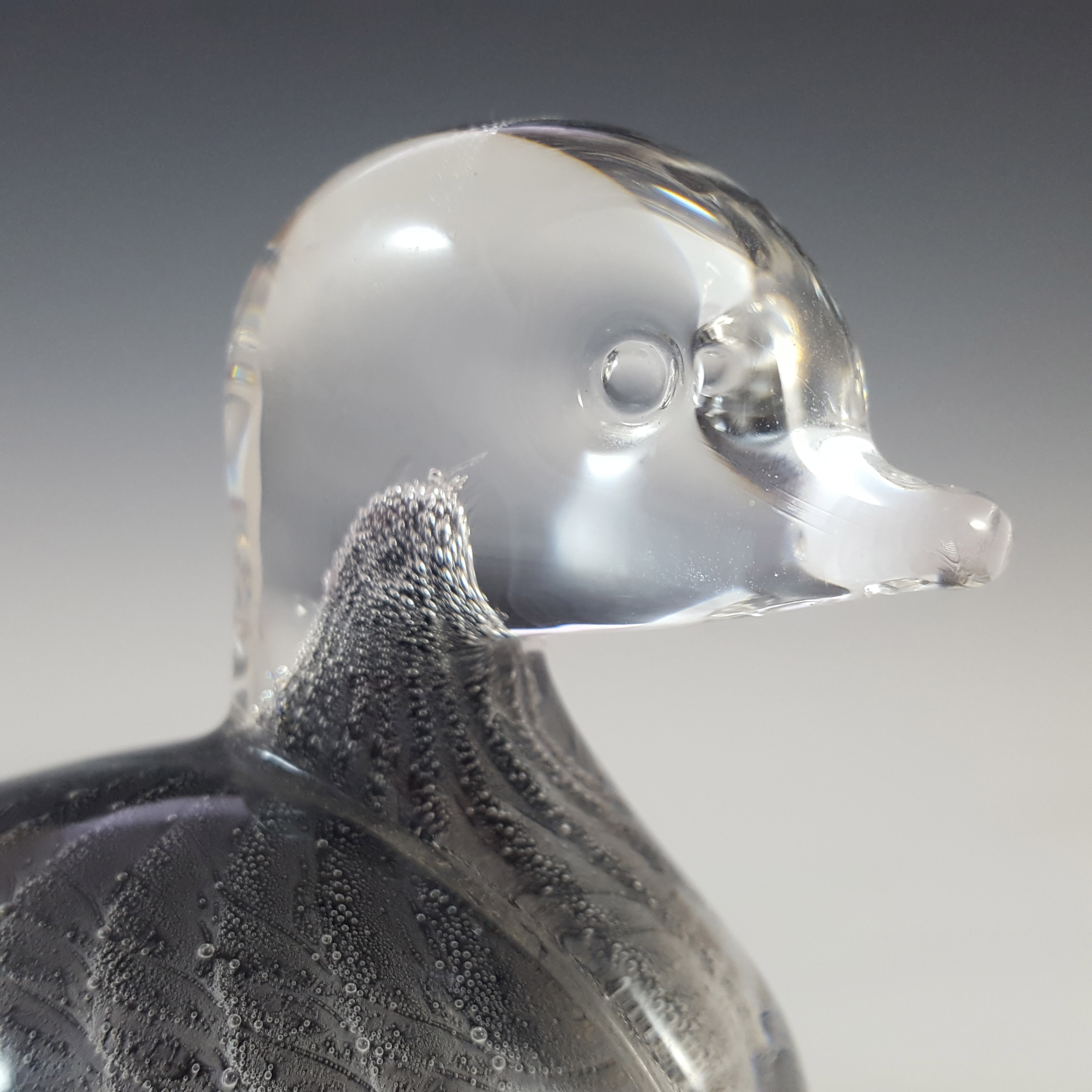 SIGNED Marcolin / FM Konstglas Fumato Glass Bird #M501 - Click Image to Close