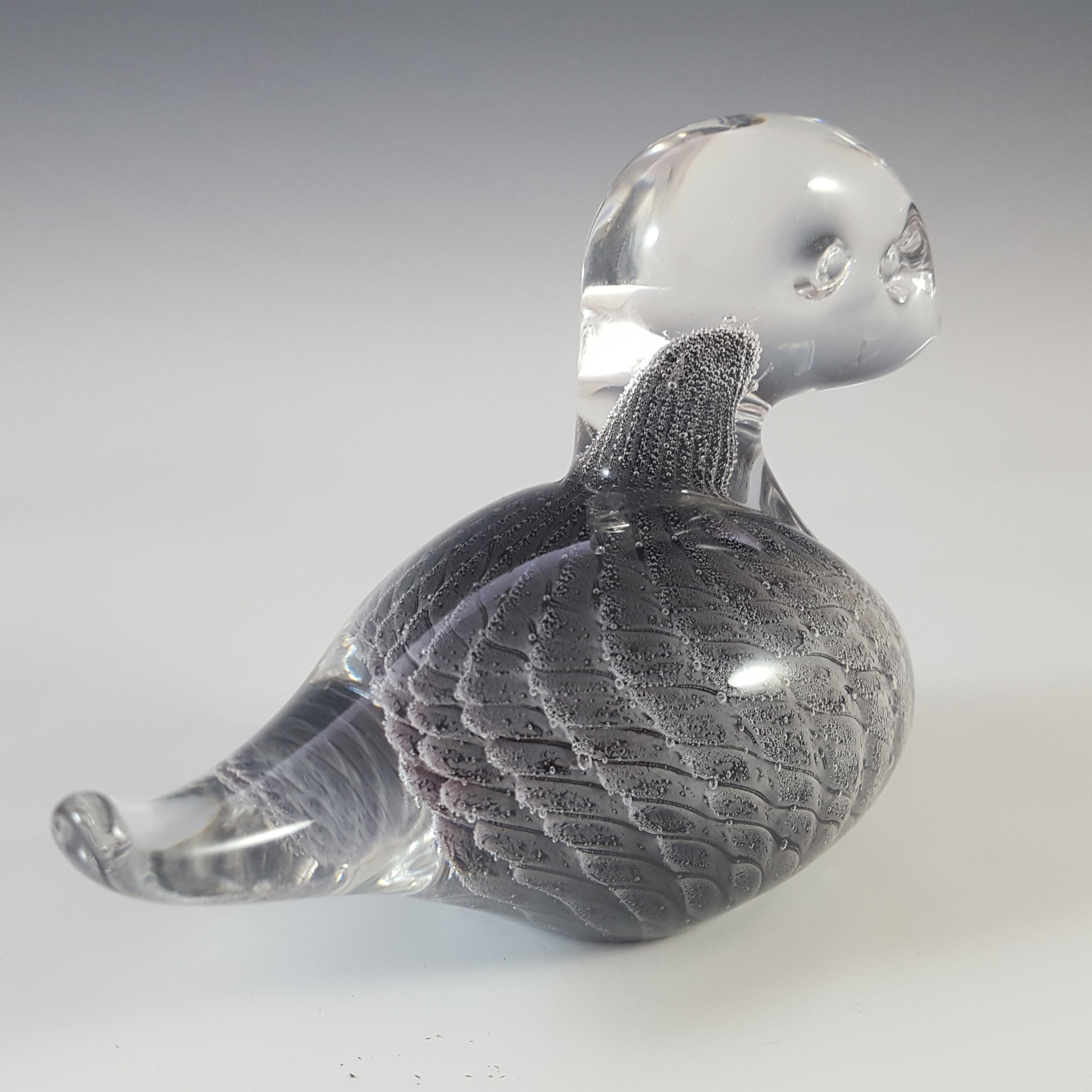 SIGNED Marcolin / FM Konstglas Fumato Glass Bird #M501 - Click Image to Close