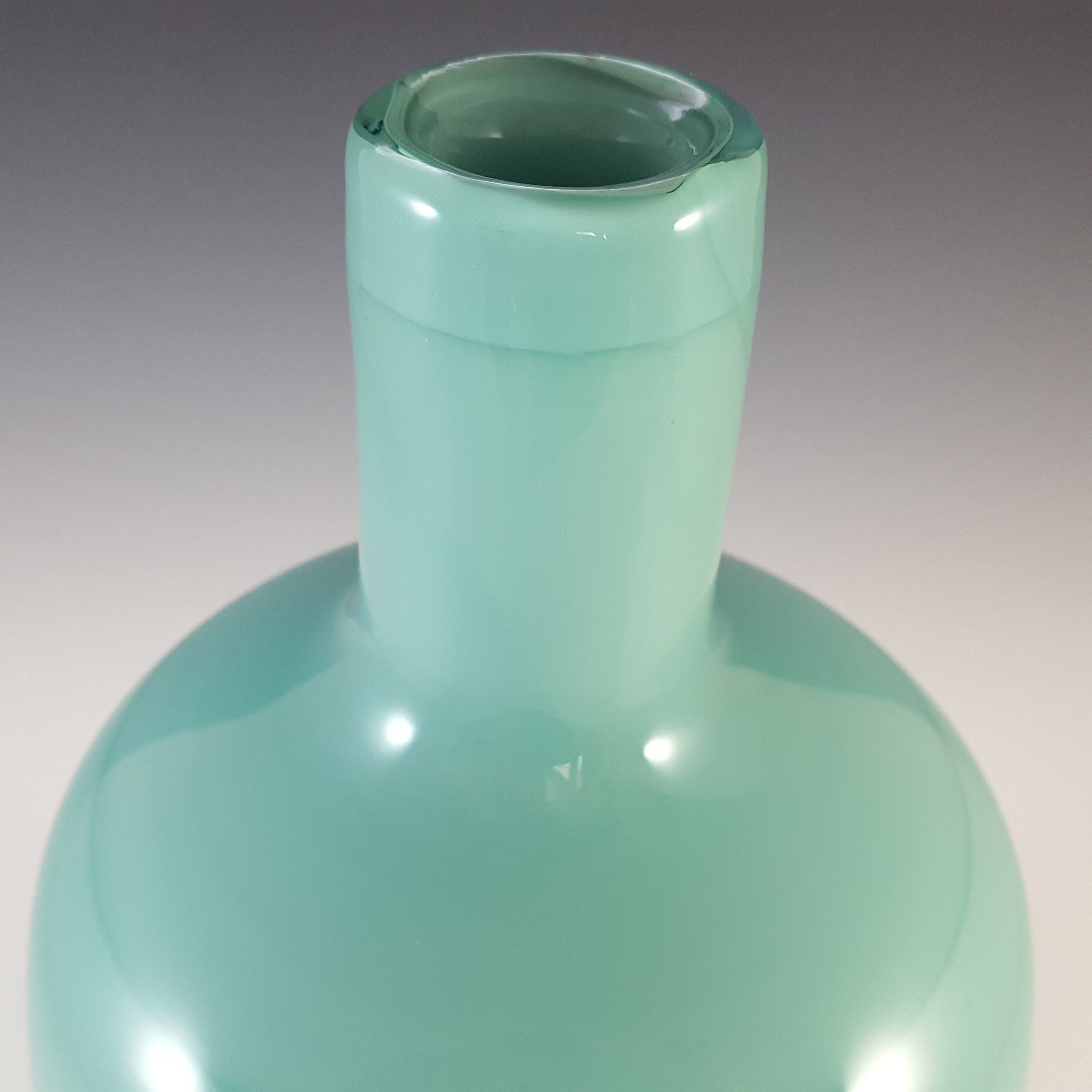 (image for) Large Incalmo Turquoise & Blue Fused Glass Bottle Vase - Click Image to Close