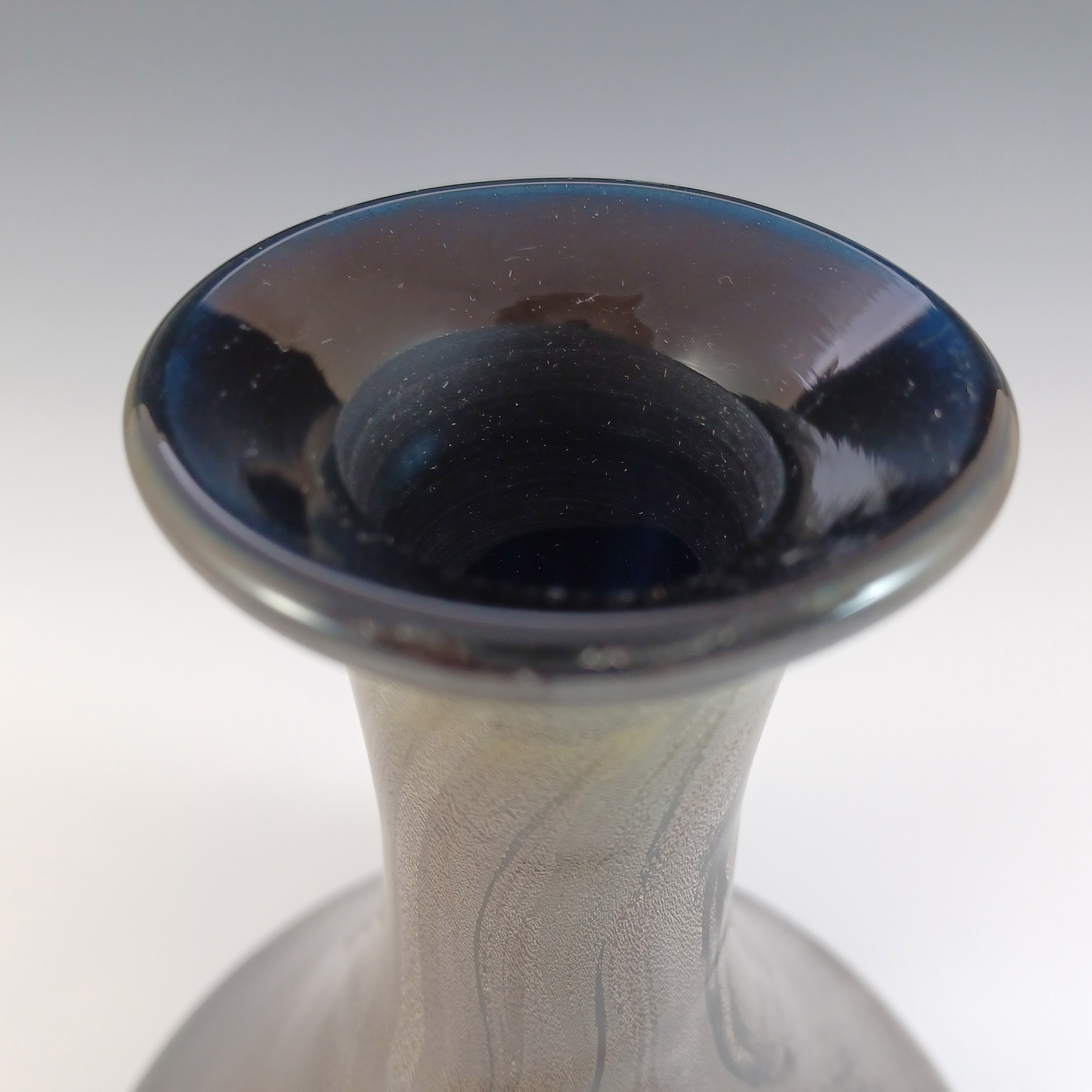 (image for) Isle of Wight Studio / Harris 'Azurene Black' Glass Bottle/Vase - Marked - Click Image to Close