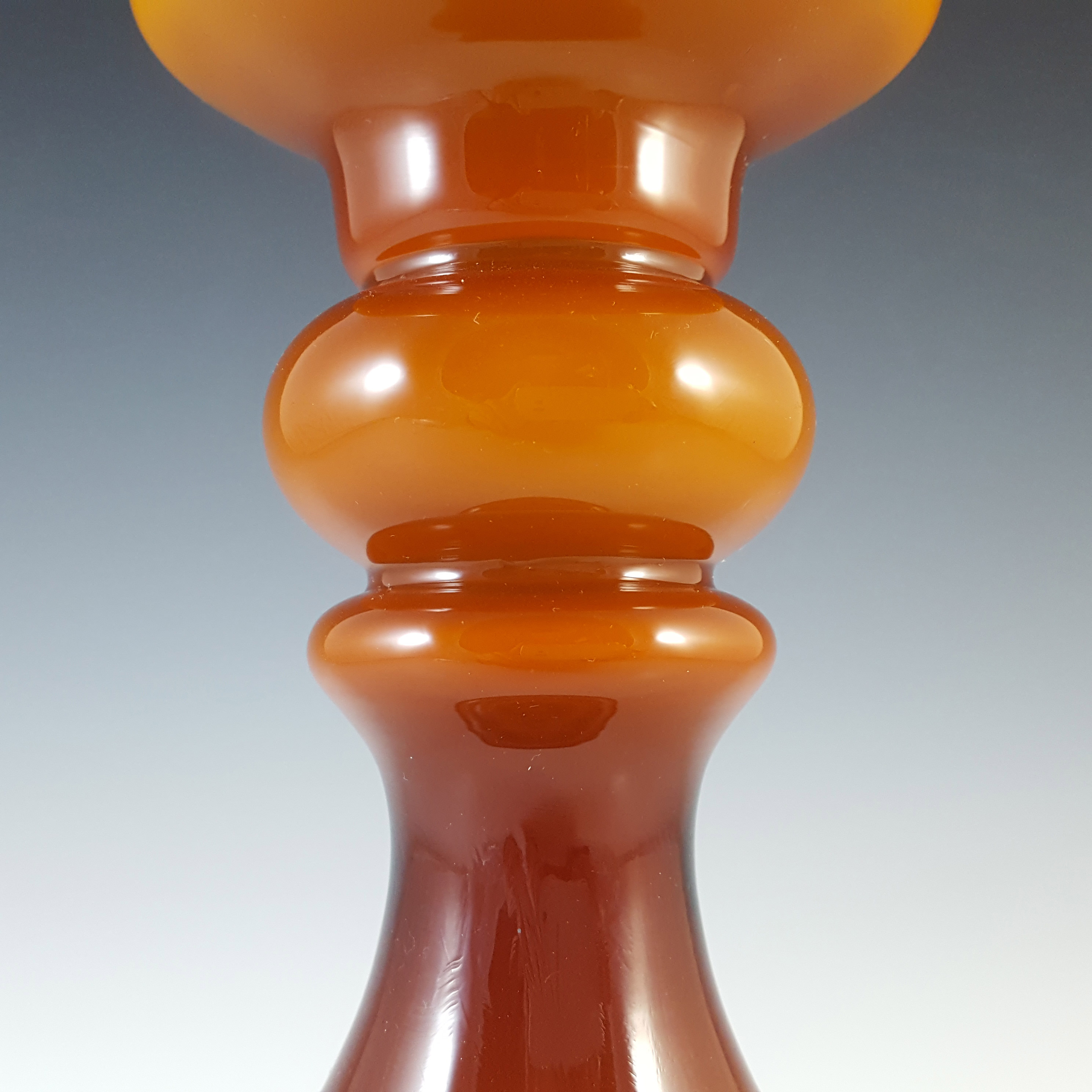 Japanese Amber Cased Hooped Glass Vase - Swedish Style - Click Image to Close