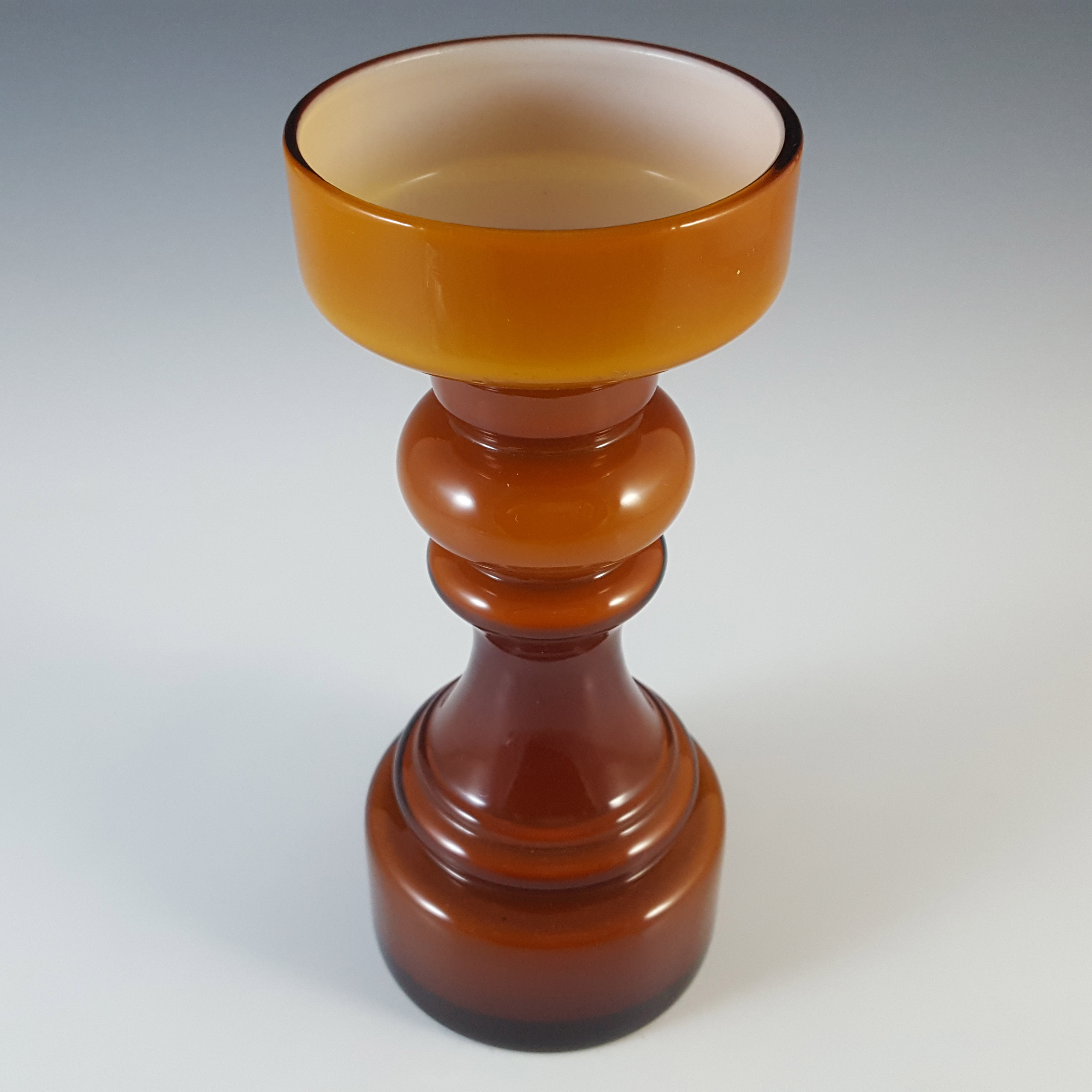(image for) Japanese Amber Cased Hooped Glass Vase - Swedish Style - Click Image to Close