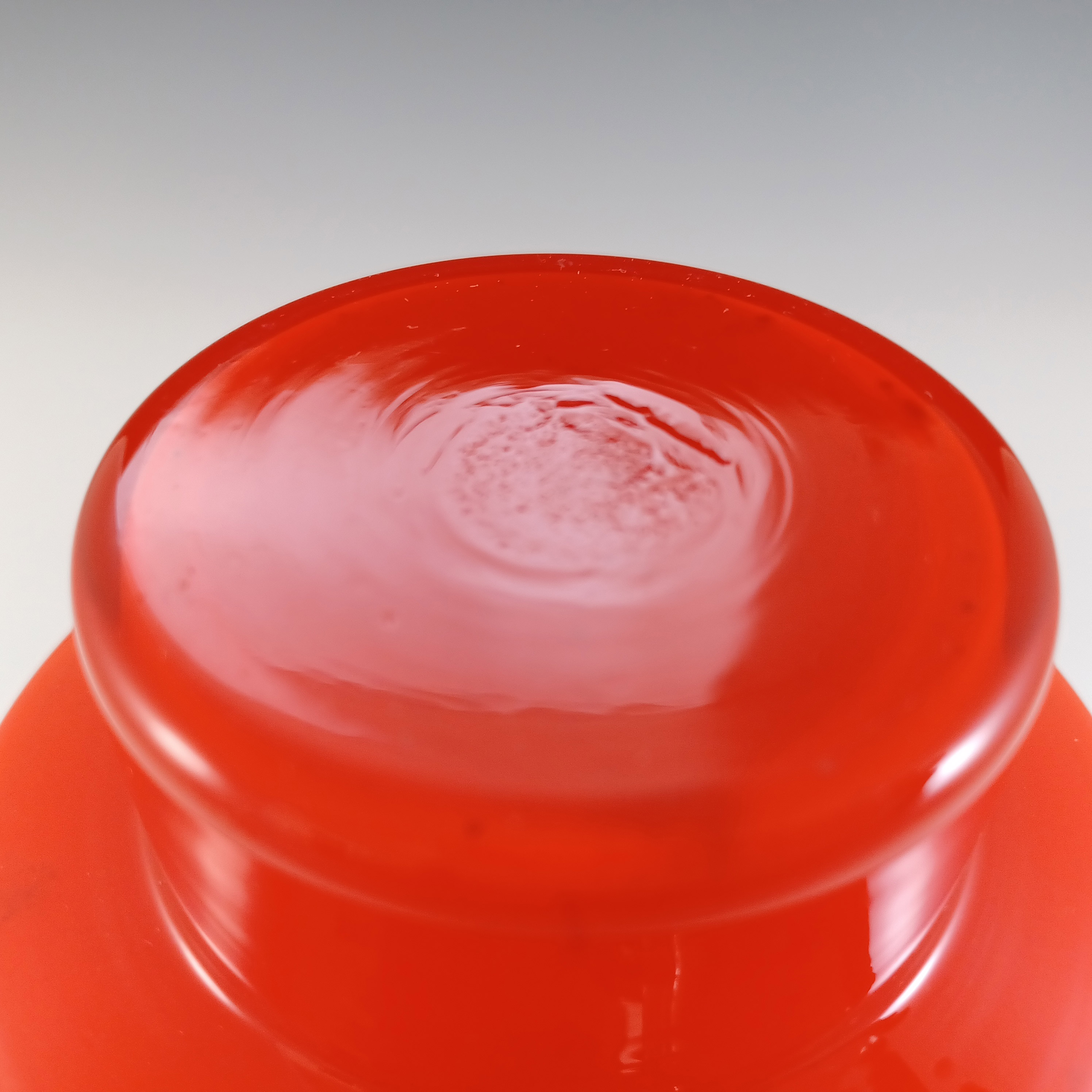 (image for) Lindshammar / JC 1970's Swedish Red Cased Glass Vase - Click Image to Close