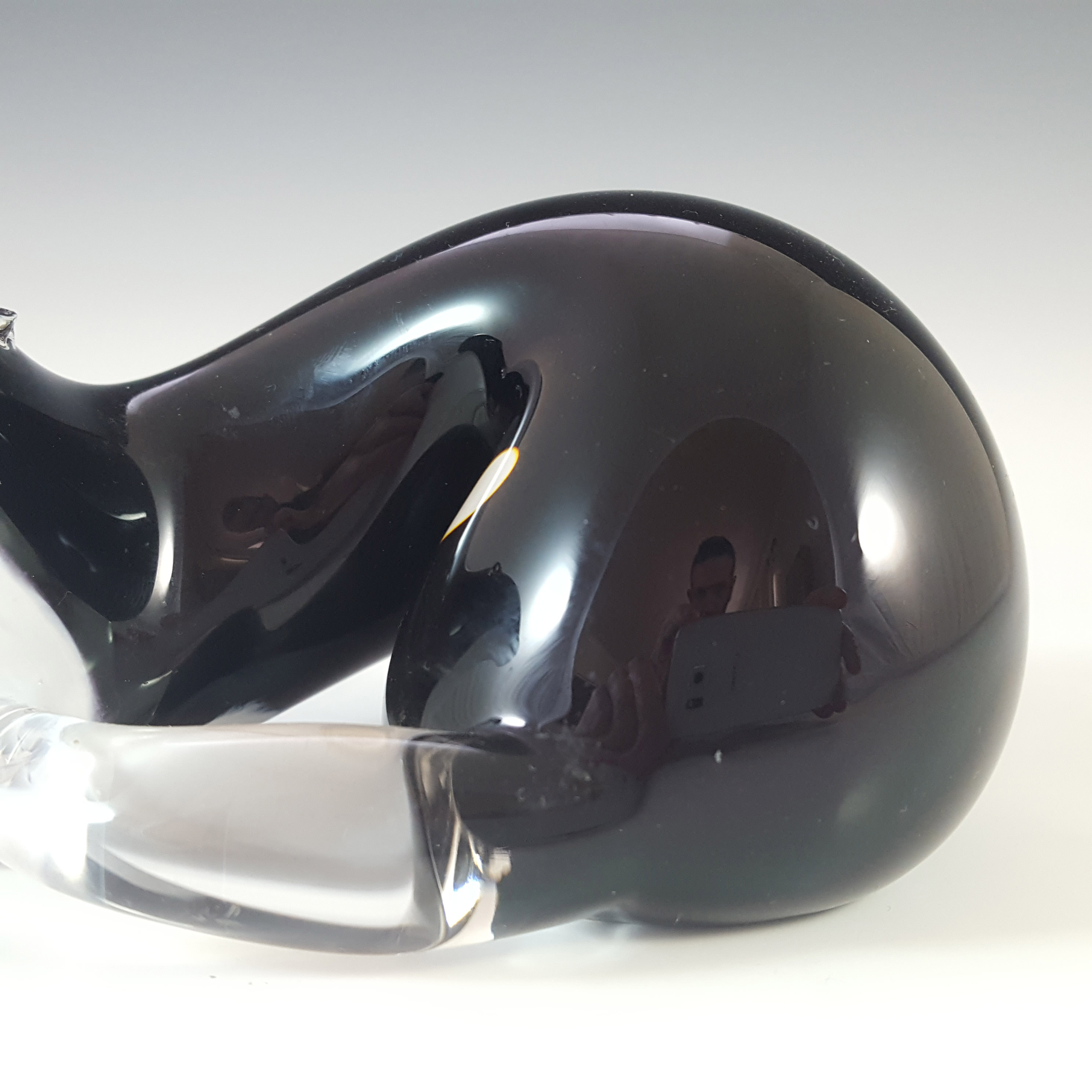 (image for) MARKED Langham Black & White Glass Stoat Sculpture - Click Image to Close