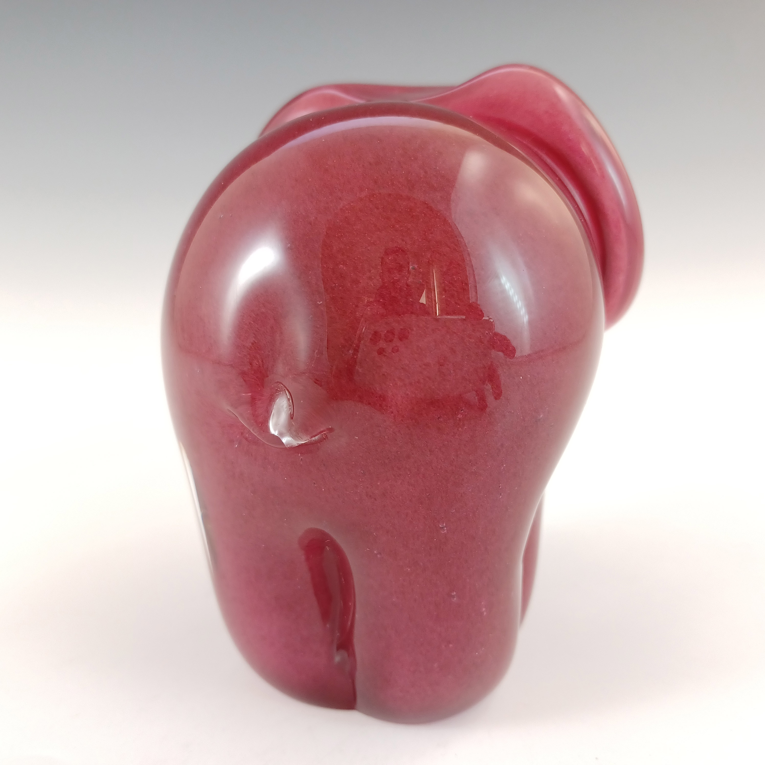 (image for) Langham Pink Glass Vintage Elephant Sculpture - Marked - Click Image to Close