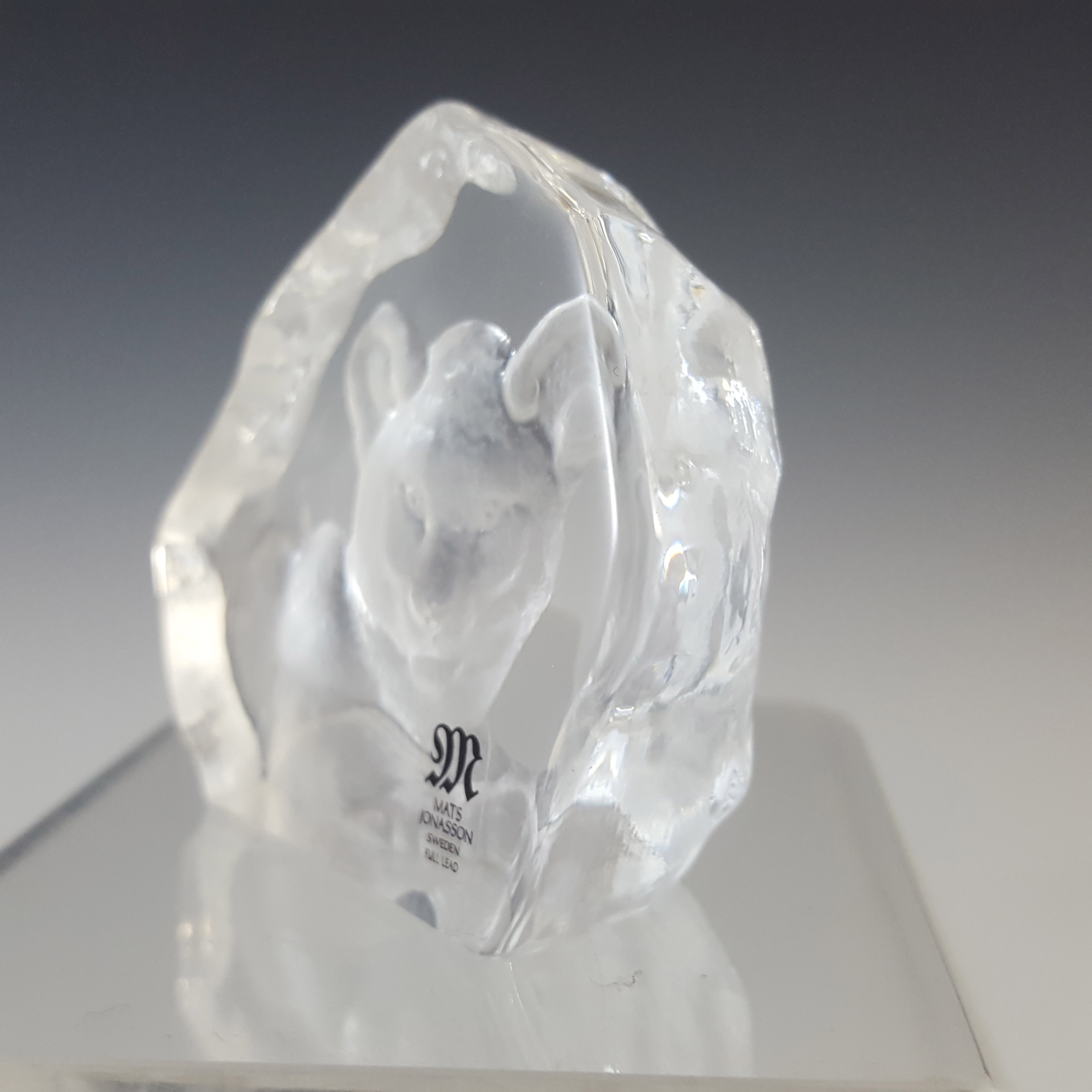(image for) SIGNED Mats Jonasson #88112 Glass Lion Cub Paperweight - Click Image to Close