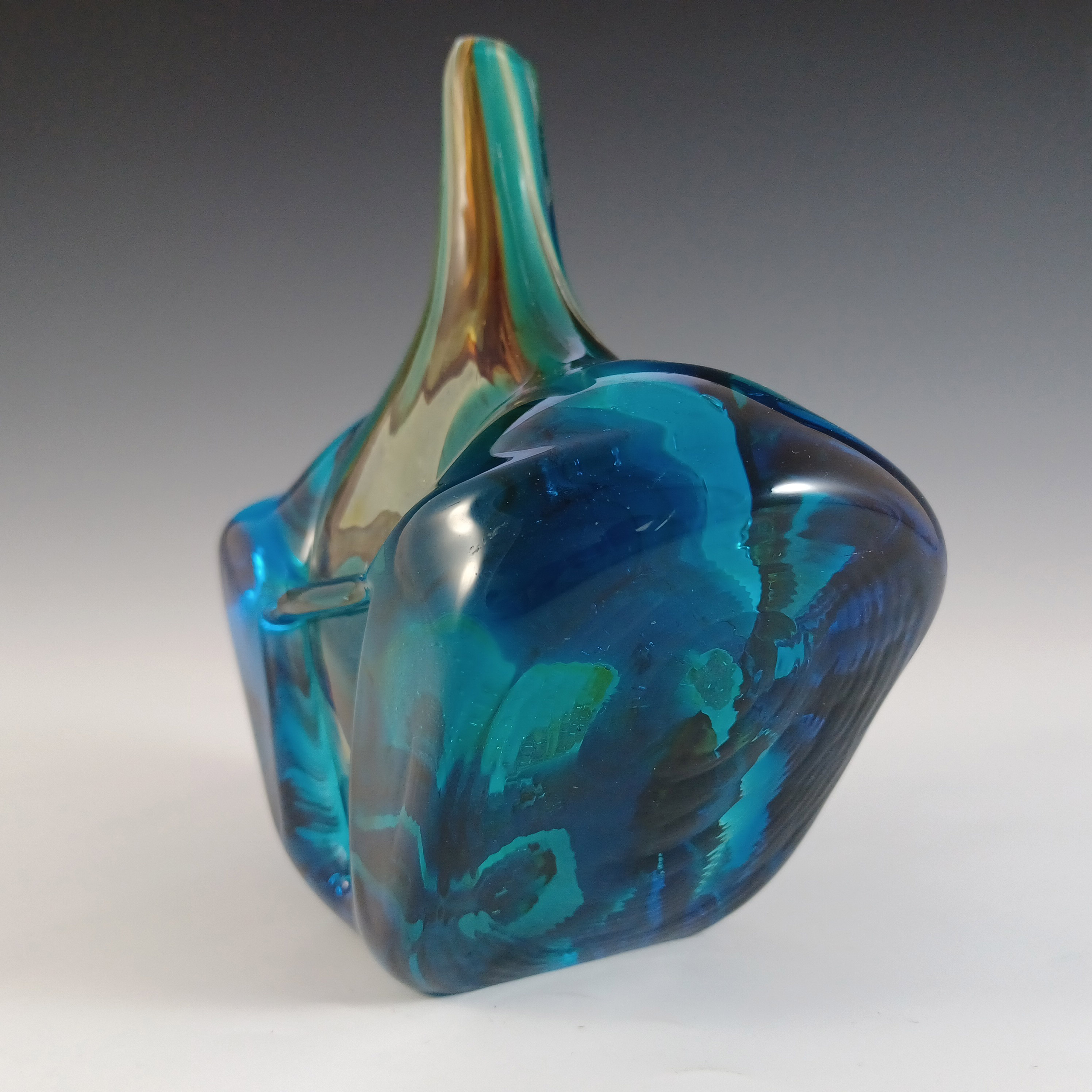 SIGNED Mdina Maltese Glass 'Fish' / 'Axe Head' Vase 1978 - Click Image to Close