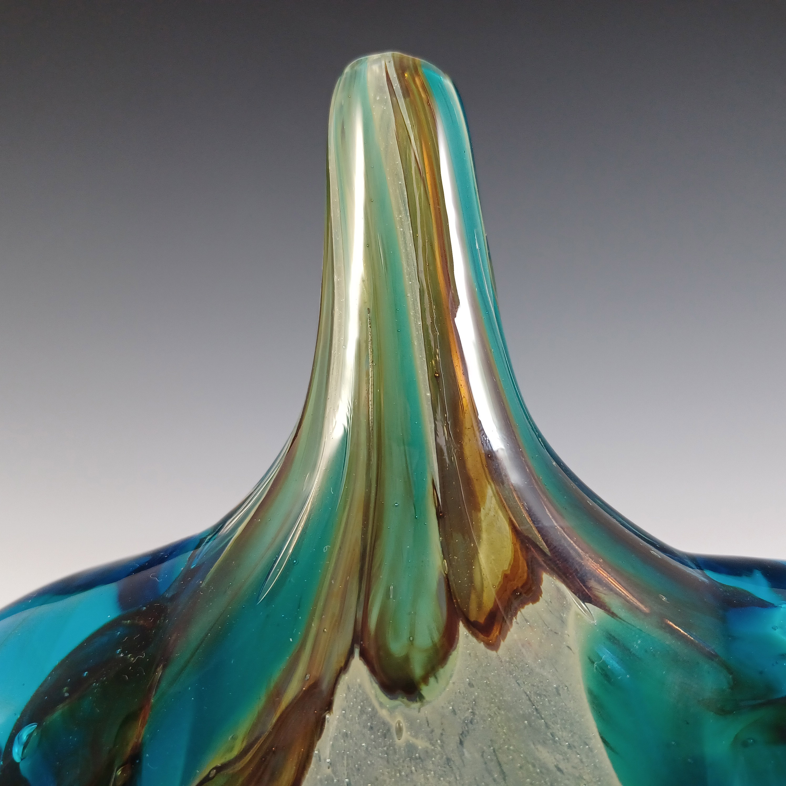 SIGNED Mdina Maltese Glass 'Fish' / 'Axe Head' Vase 1978 - Click Image to Close