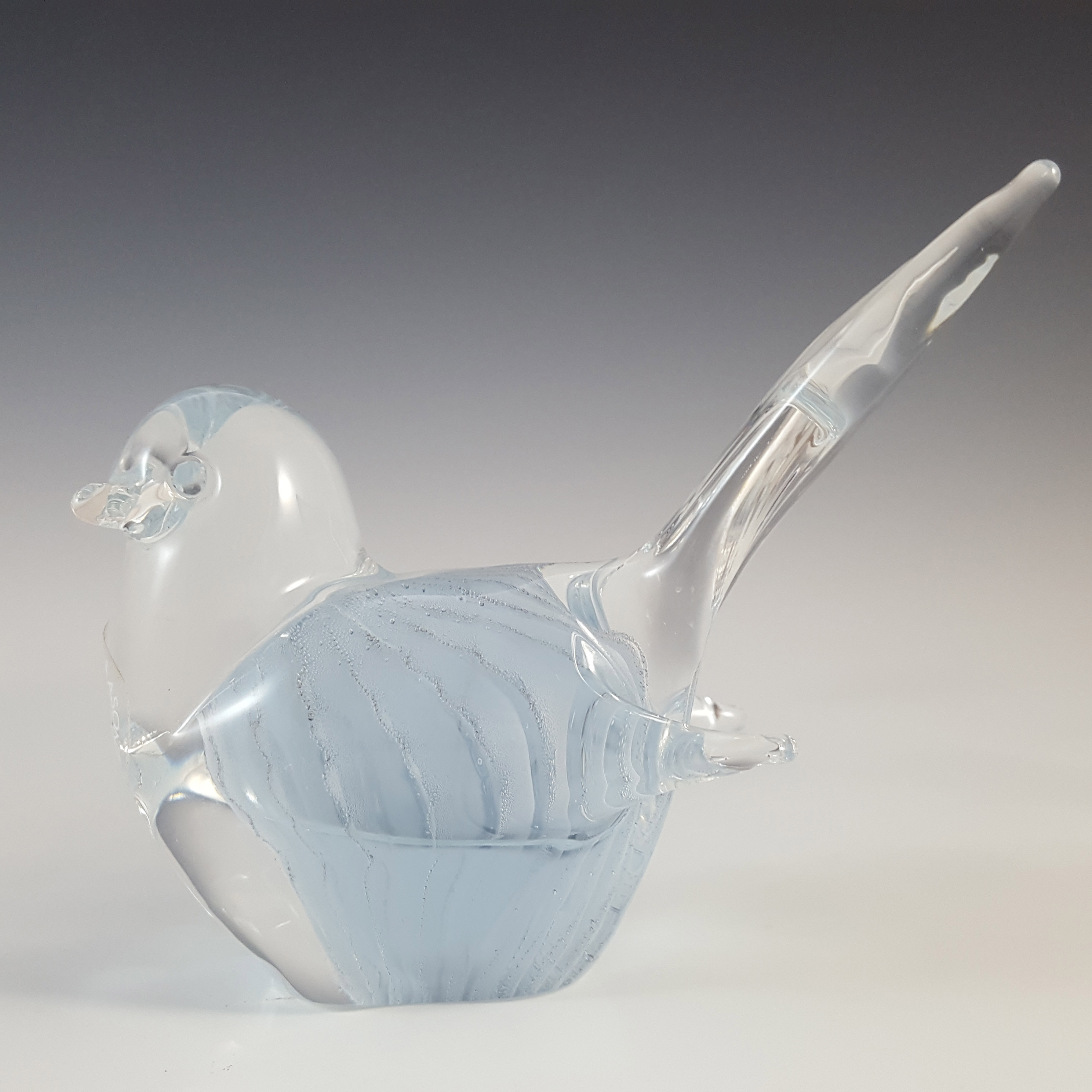 (image for) LABELLED V. Nason & Co Murano Lilac Glass Bird Sculpture - Click Image to Close