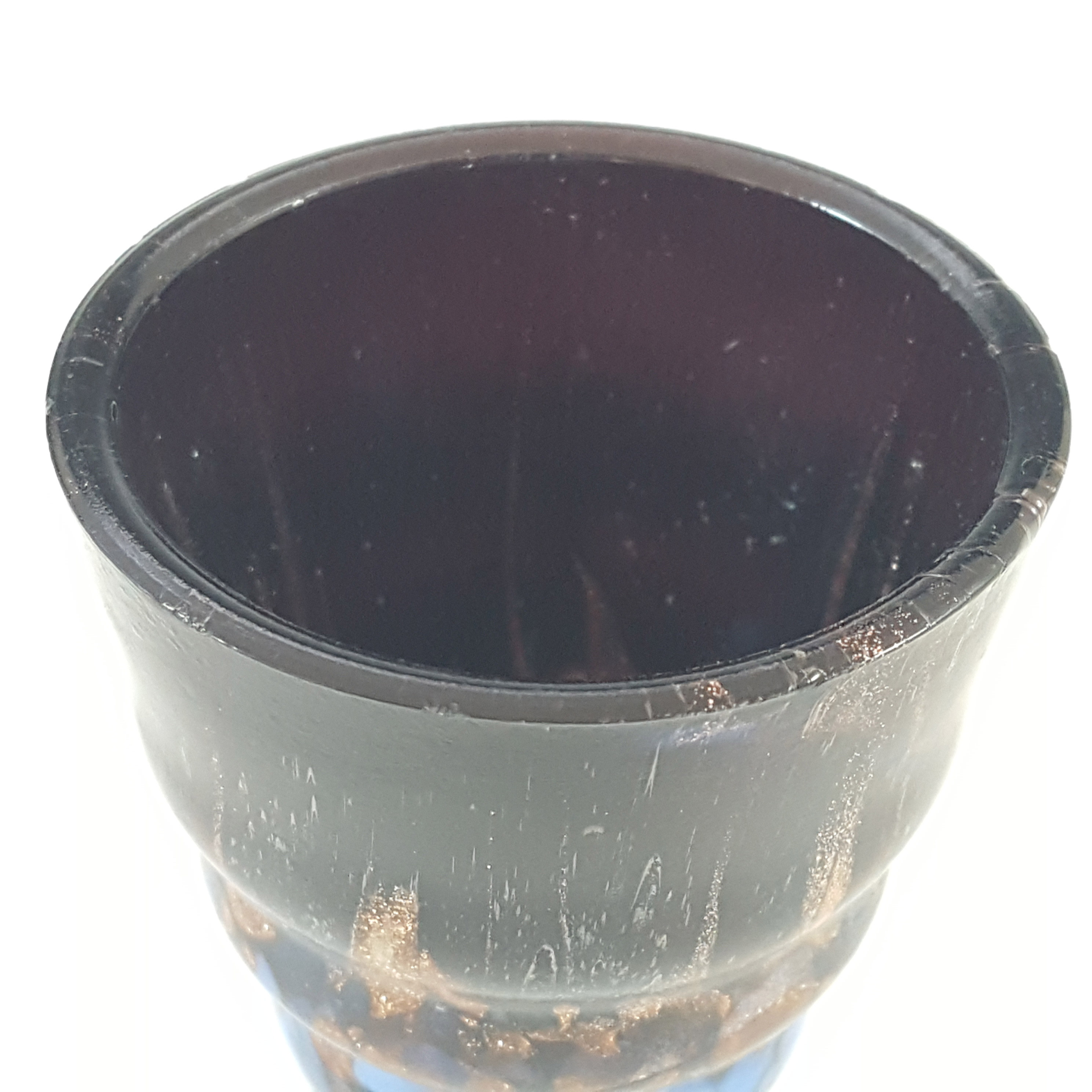 (image for) V Nason Murano Black & Blue Aventurine Vintage Shot Glass - Click Image to Close